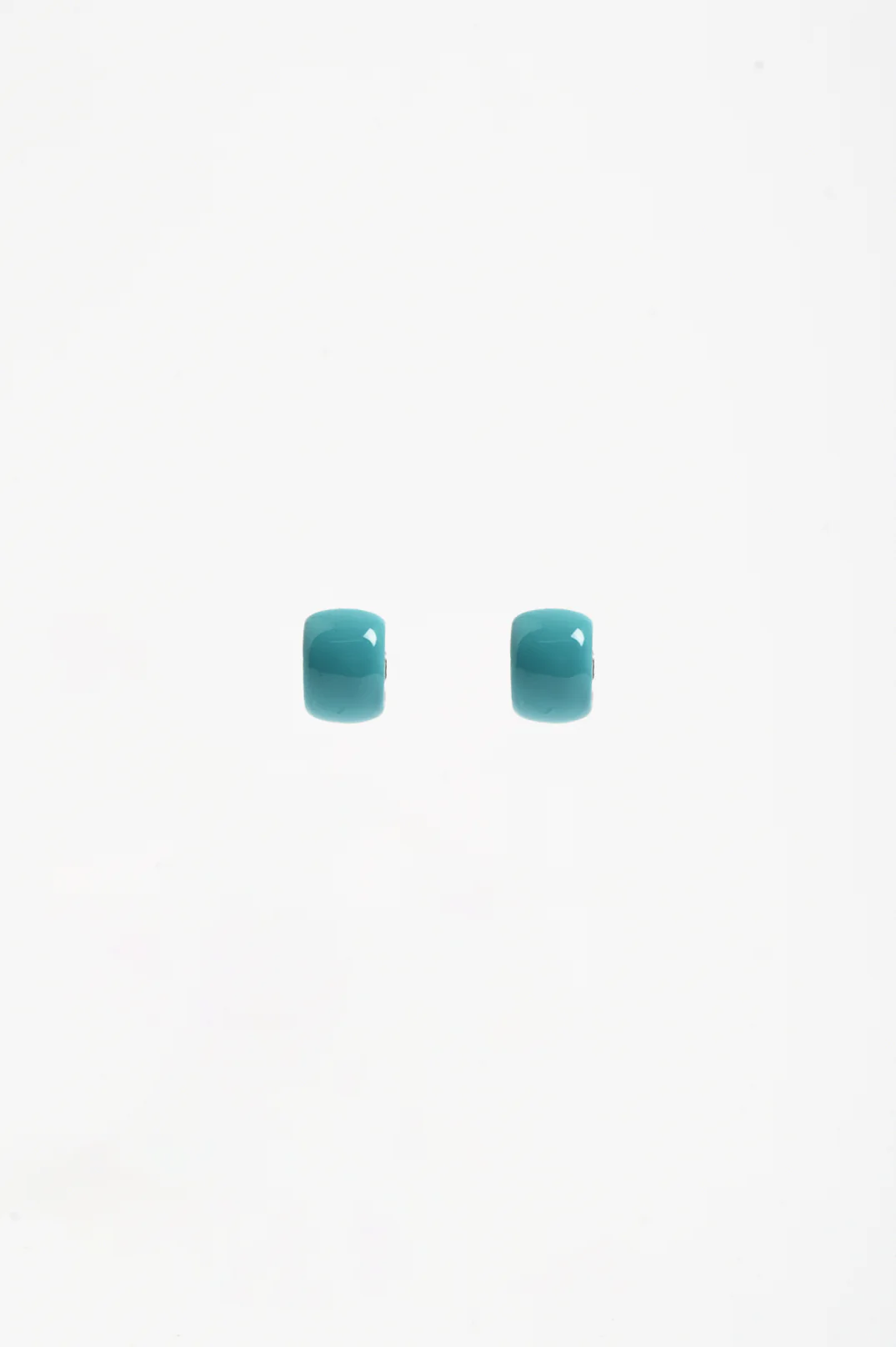 Painted Metal Curved Hoops (Turquoise) - Image 2