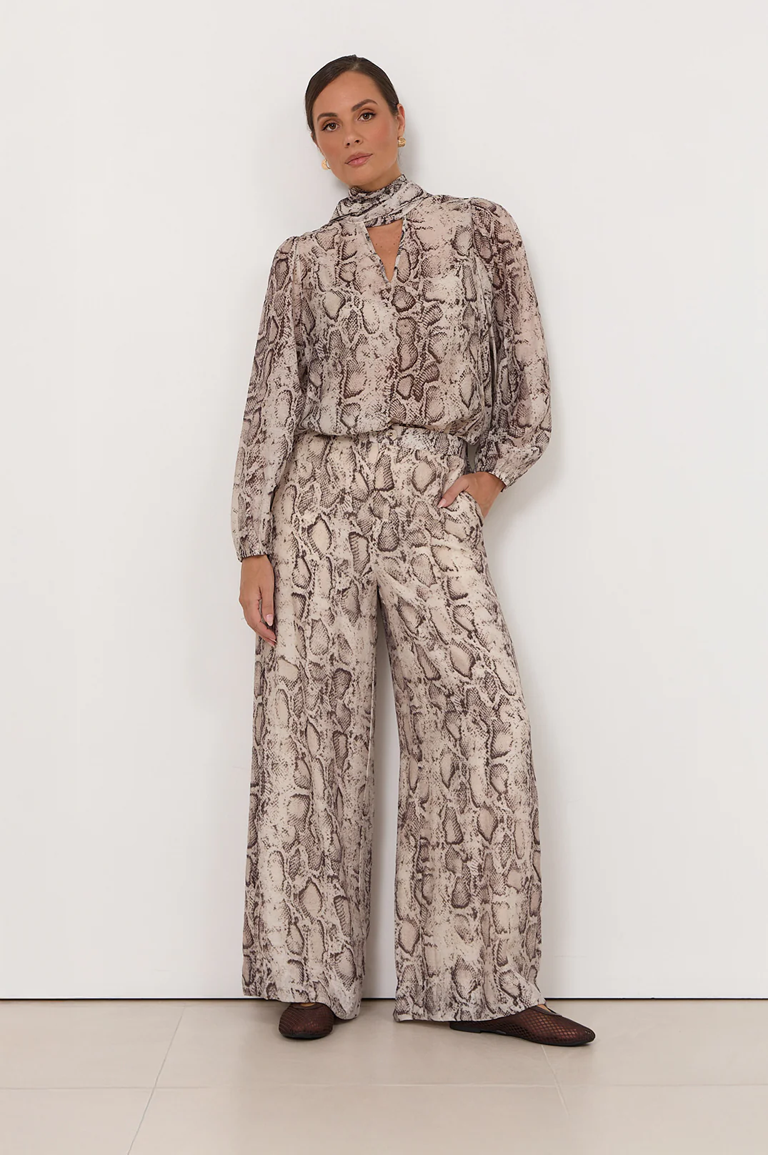 Parker Snake Print Wide Leg Pant (Print) - Image 3