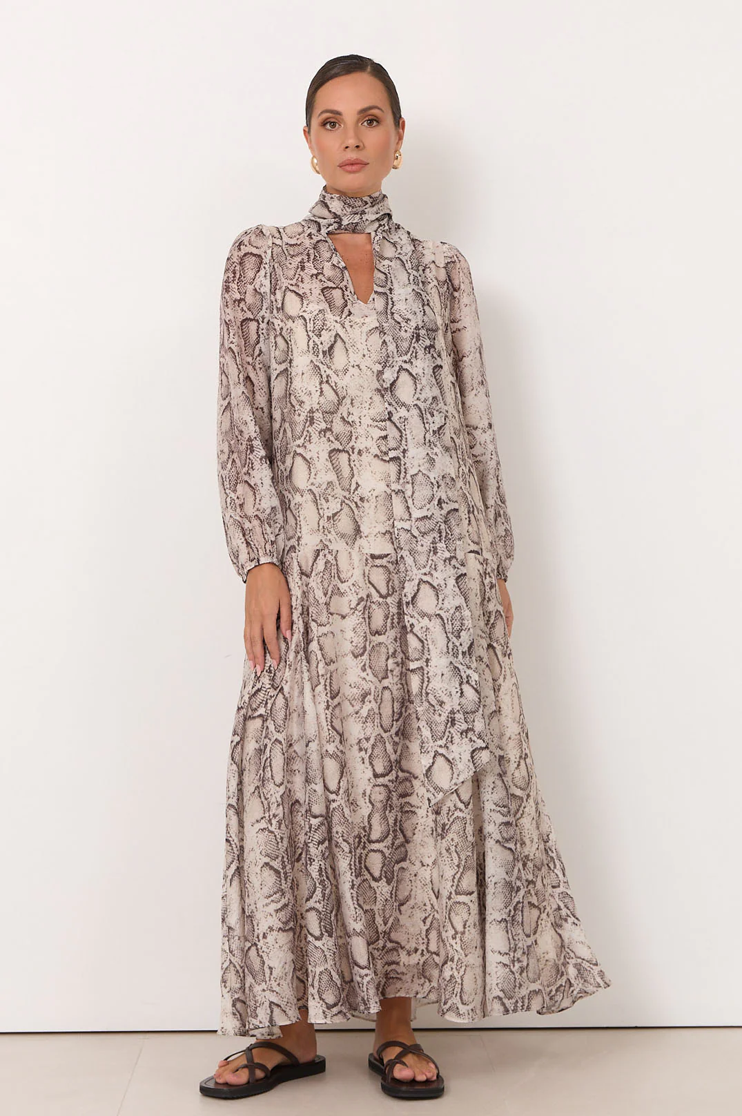 Penelope Snake Print Maxi Dress (Print) - Image 3
