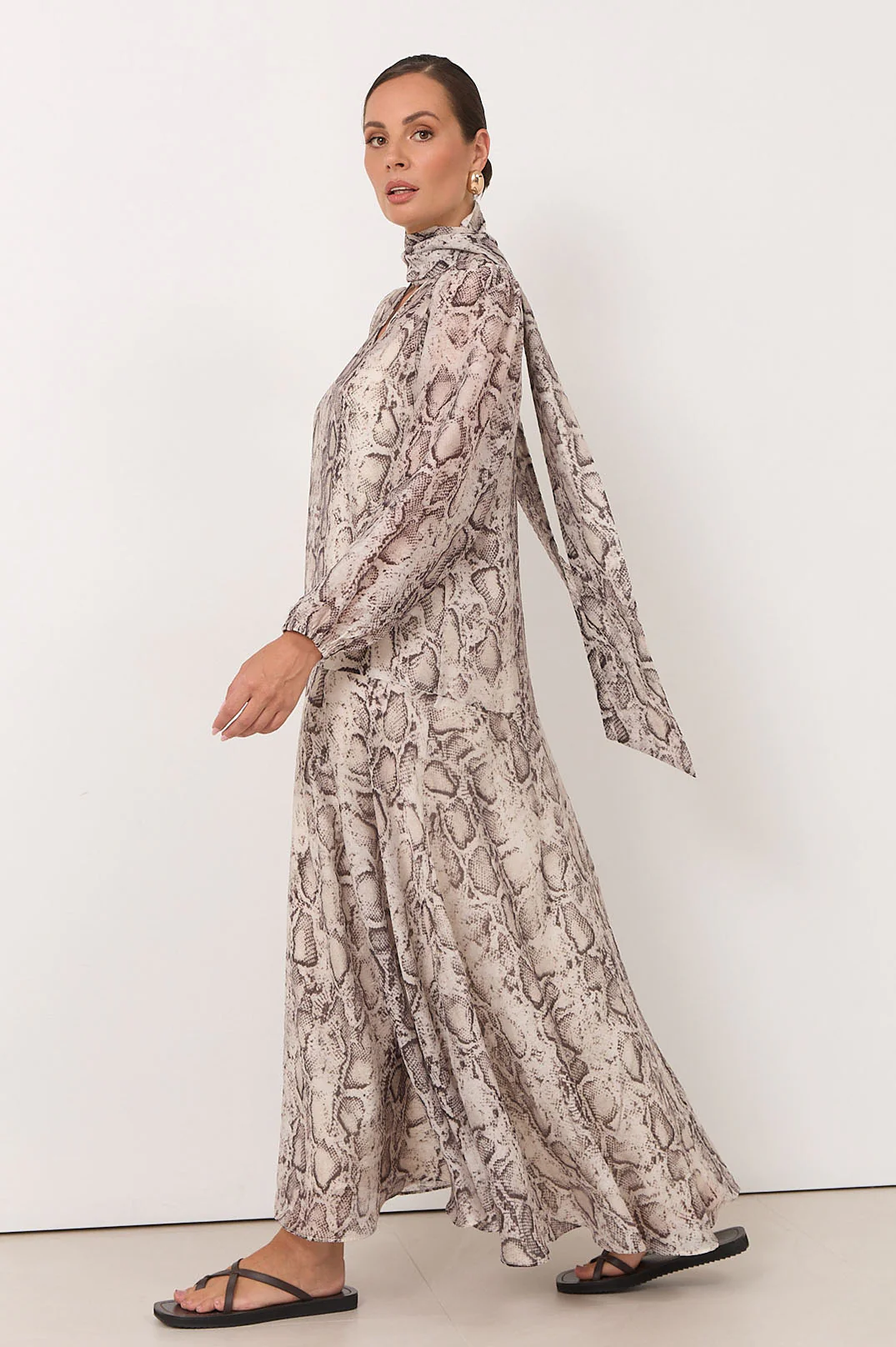 Penelope Snake Print Maxi Dress (Print) - Image 4