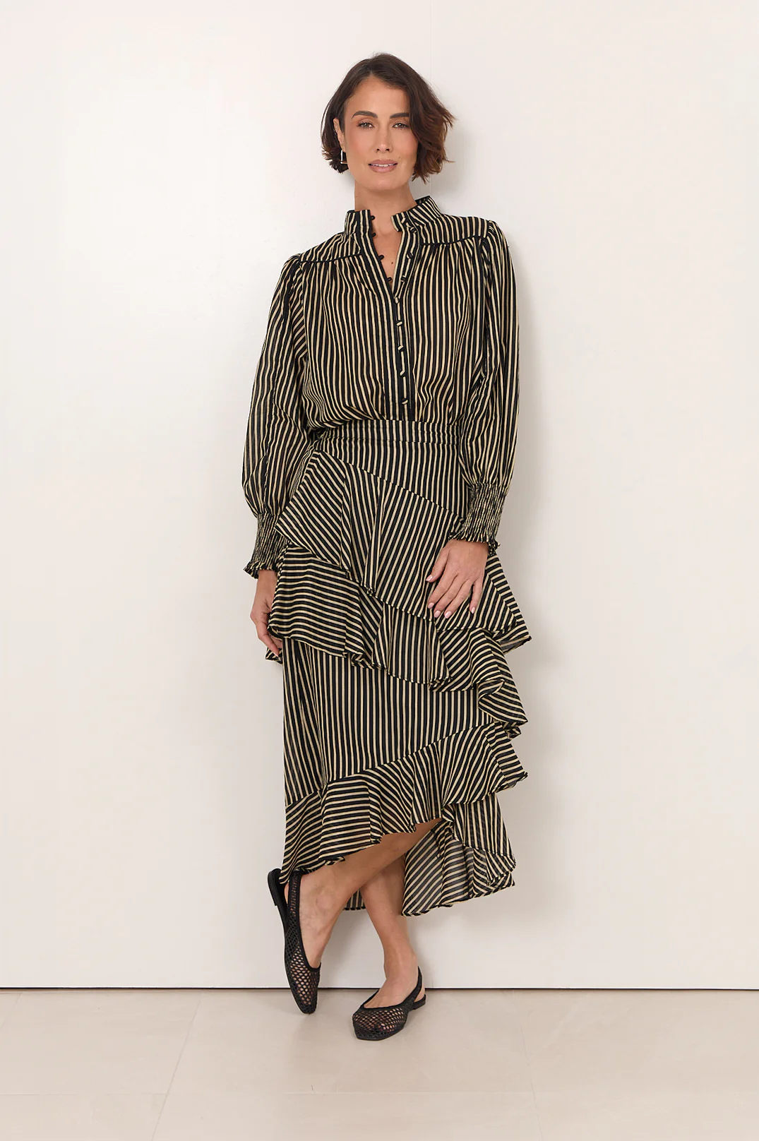 Peta Frilled Stripe Skirt (Stripe) - Image 2
