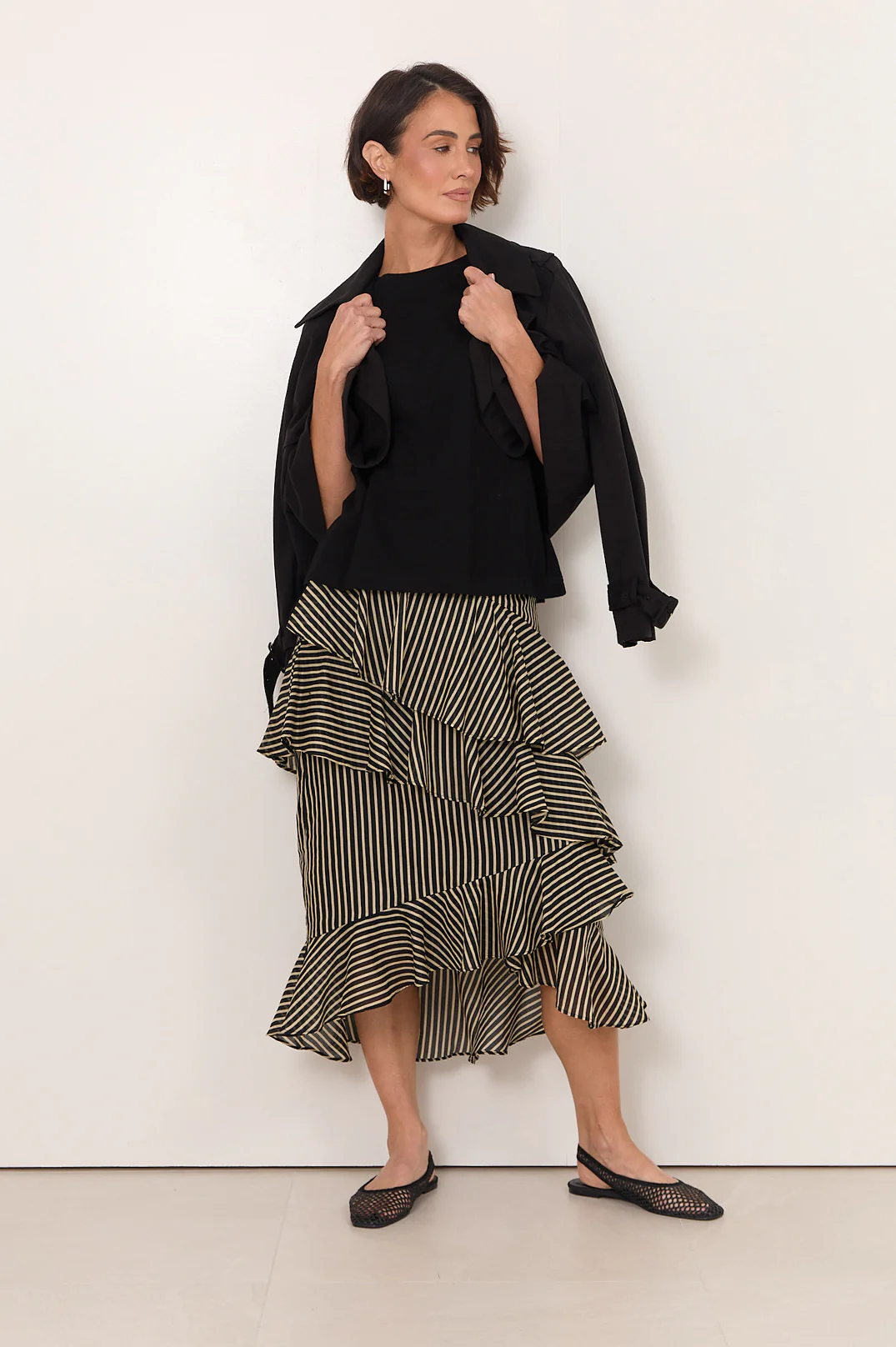 Peta Frilled Stripe Skirt (Stripe) - Image 4