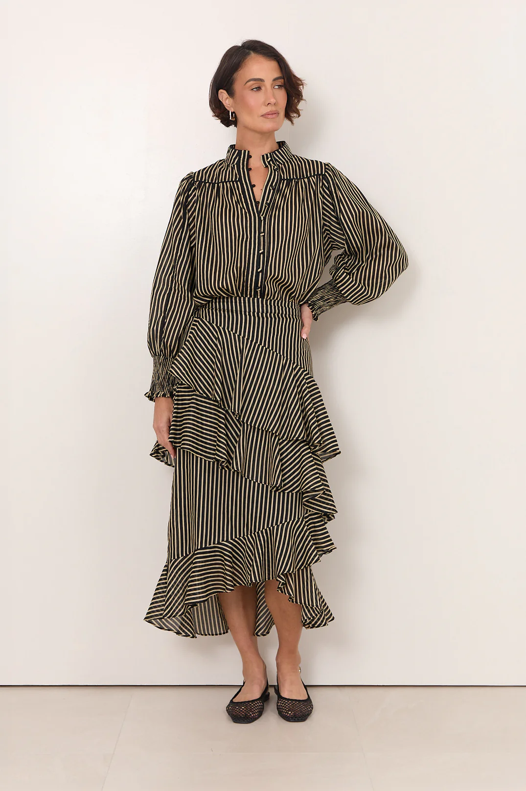 Peta Frilled Stripe Skirt (Stripe) - Image 7