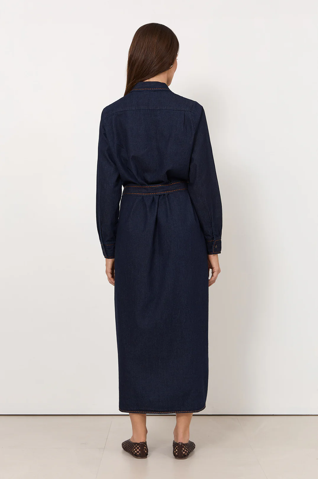 Petrina Lightweight Denim Shirt Dress (Dark Denim) - Image 4