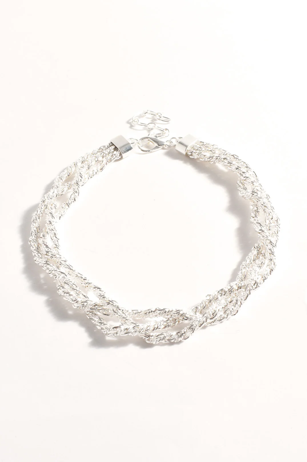 Plaited Interest Chain Short Necklace (Silver)