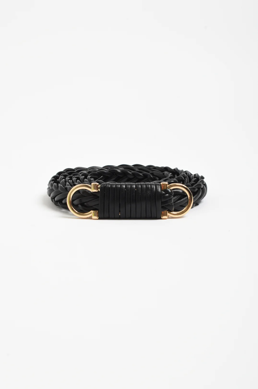 Plaited Thin Waist Belt (Black)