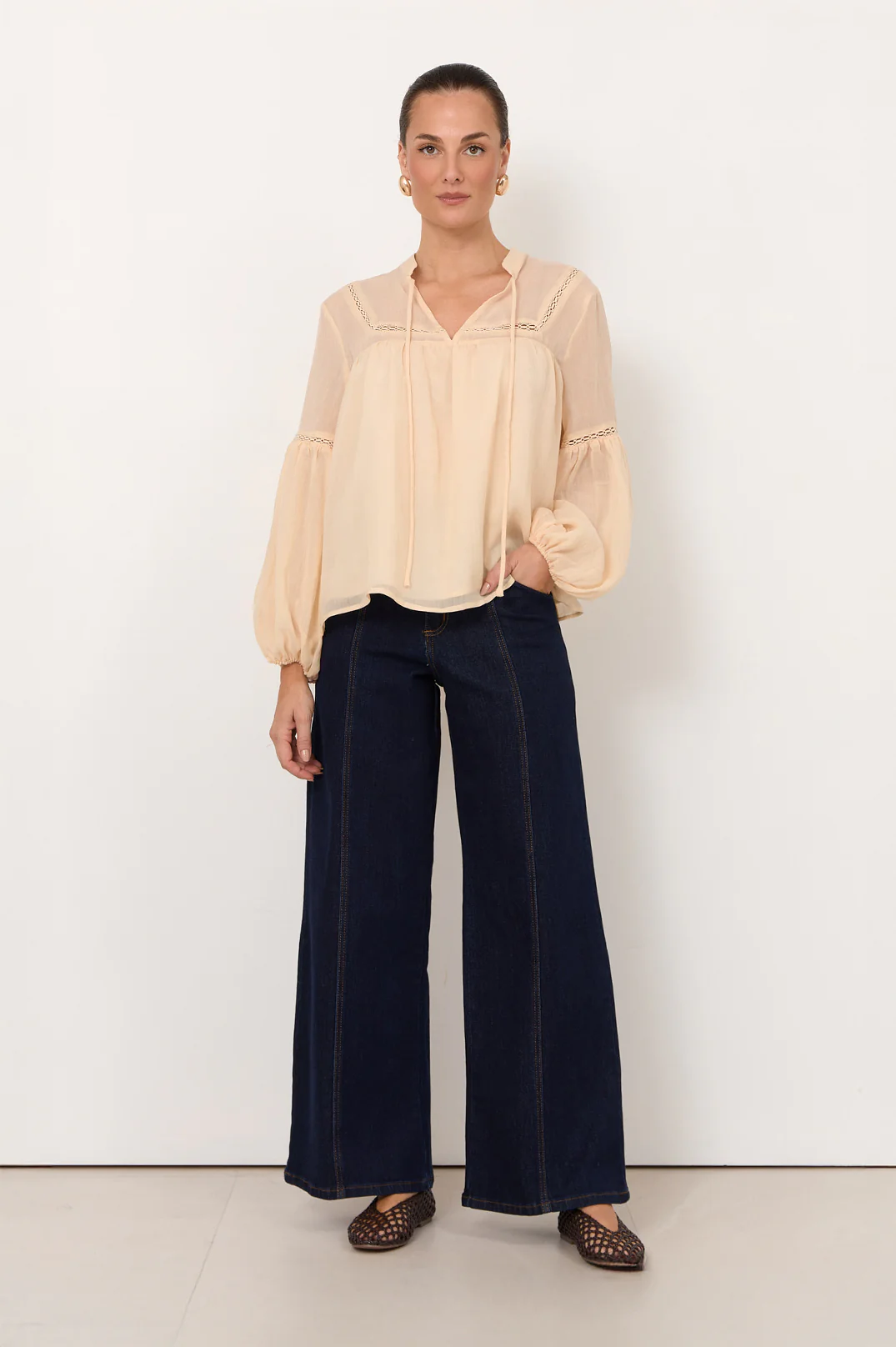 Rana Trim Detail Top (Peach) - Image 3