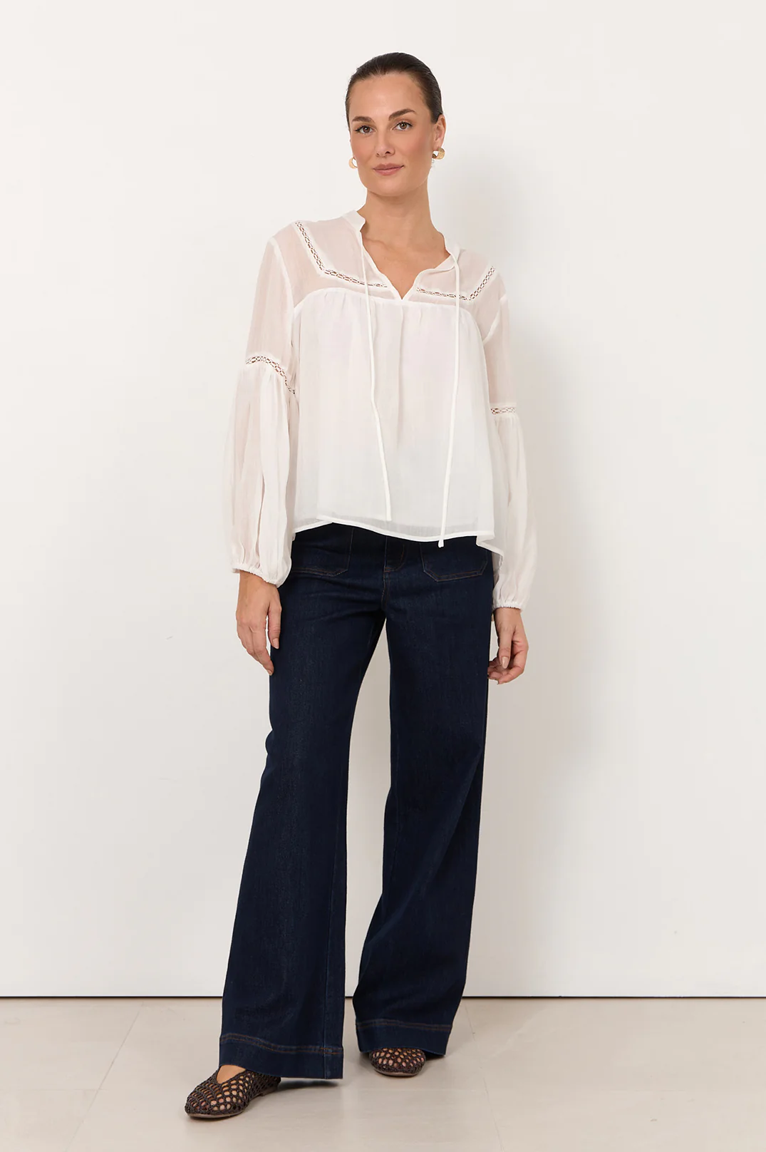 Rana Trim Detail Top (White) - Image 3