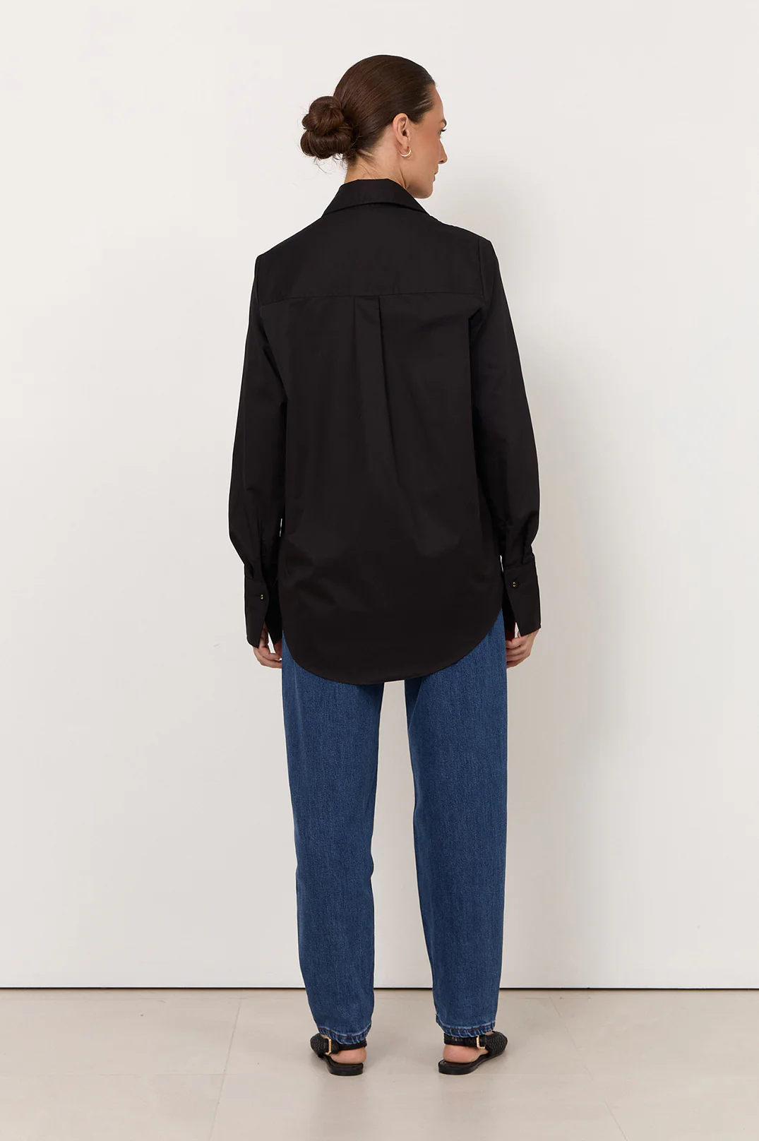 Raya Poplin Shirt (Black) - Image 5