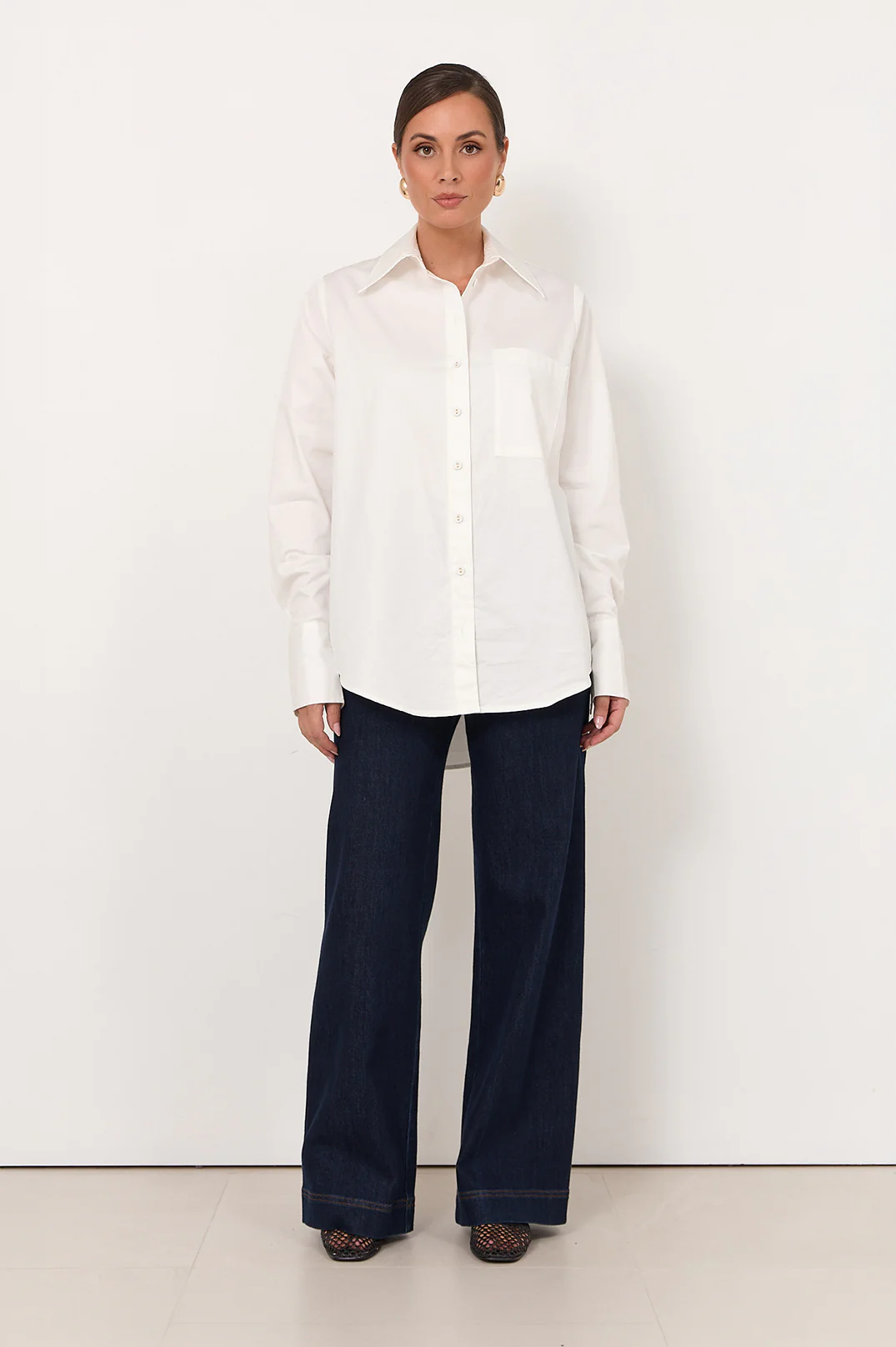 Raya Poplin Shirt (White) - Image 3
