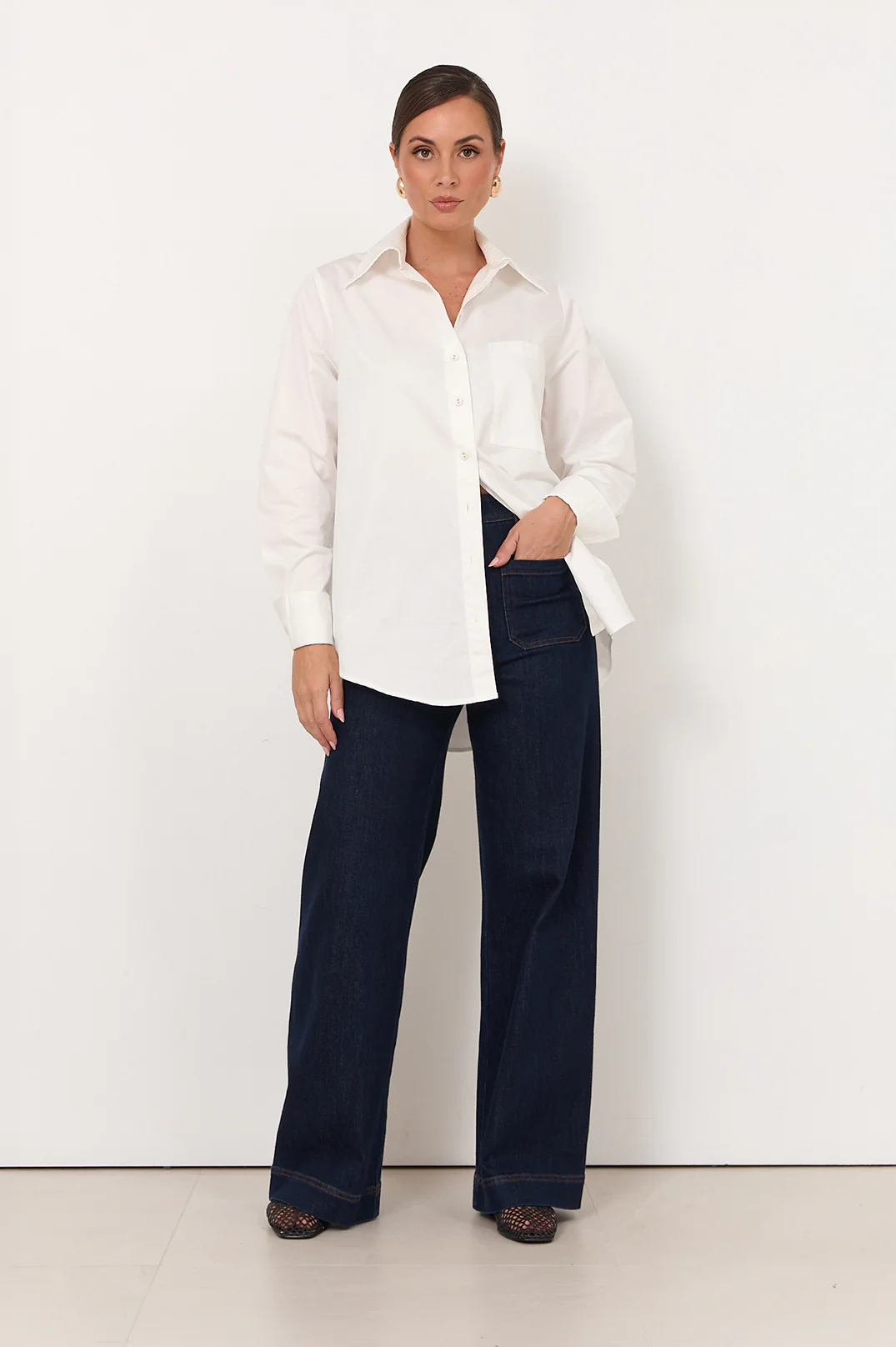 Raya Poplin Shirt (White) - Image 4