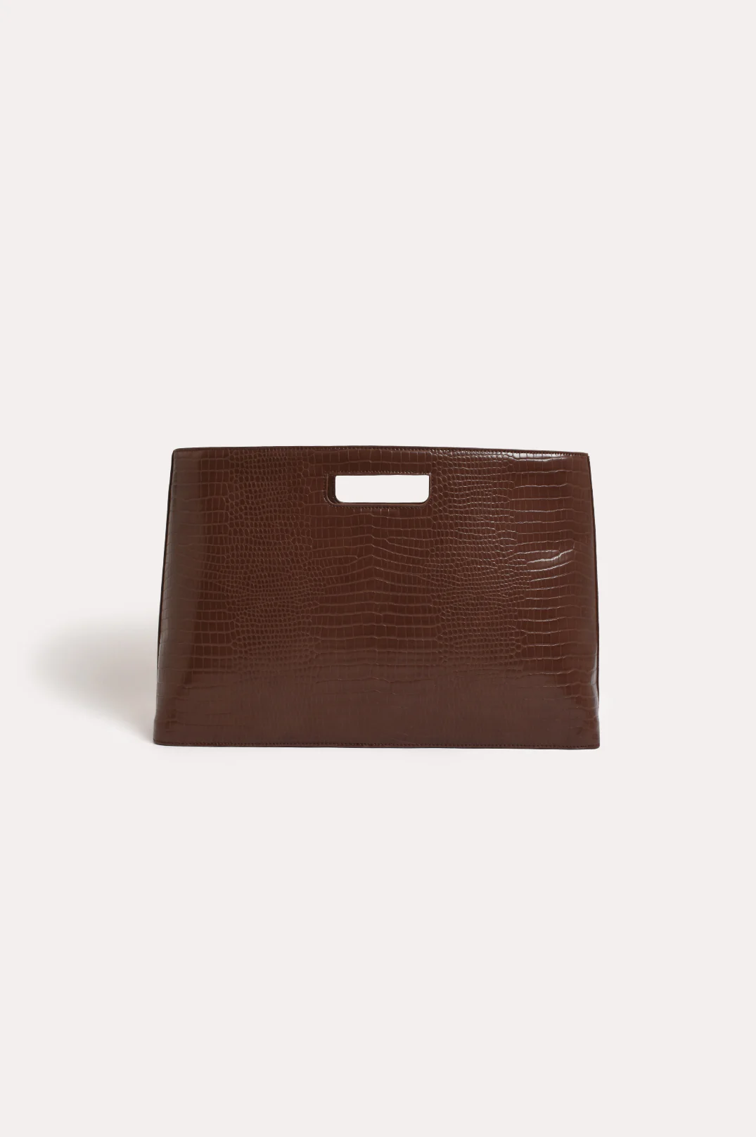 Renee Croc Folio Bag (Chocolate) - Image 3
