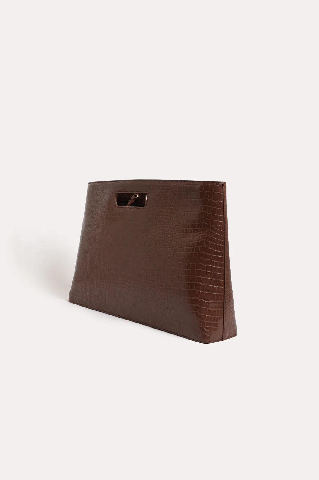 Renee Croc Folio Bag (Chocolate) - Image 5