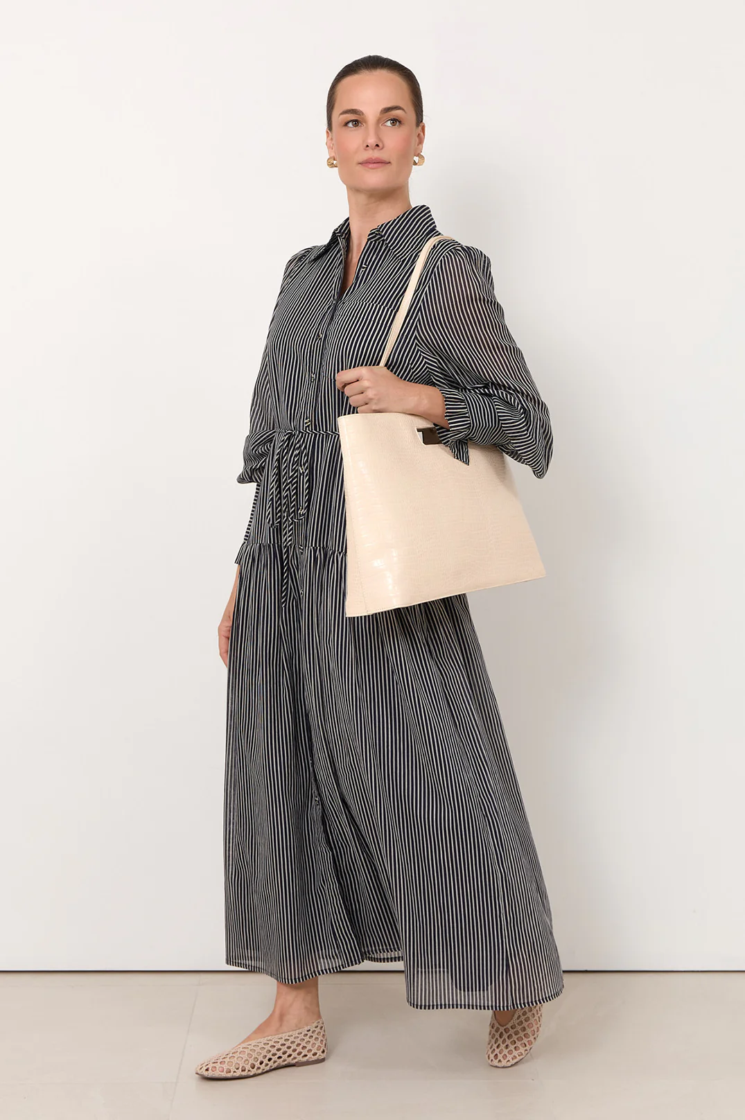Renee Croc Folio Bag (Nude) - Image 2