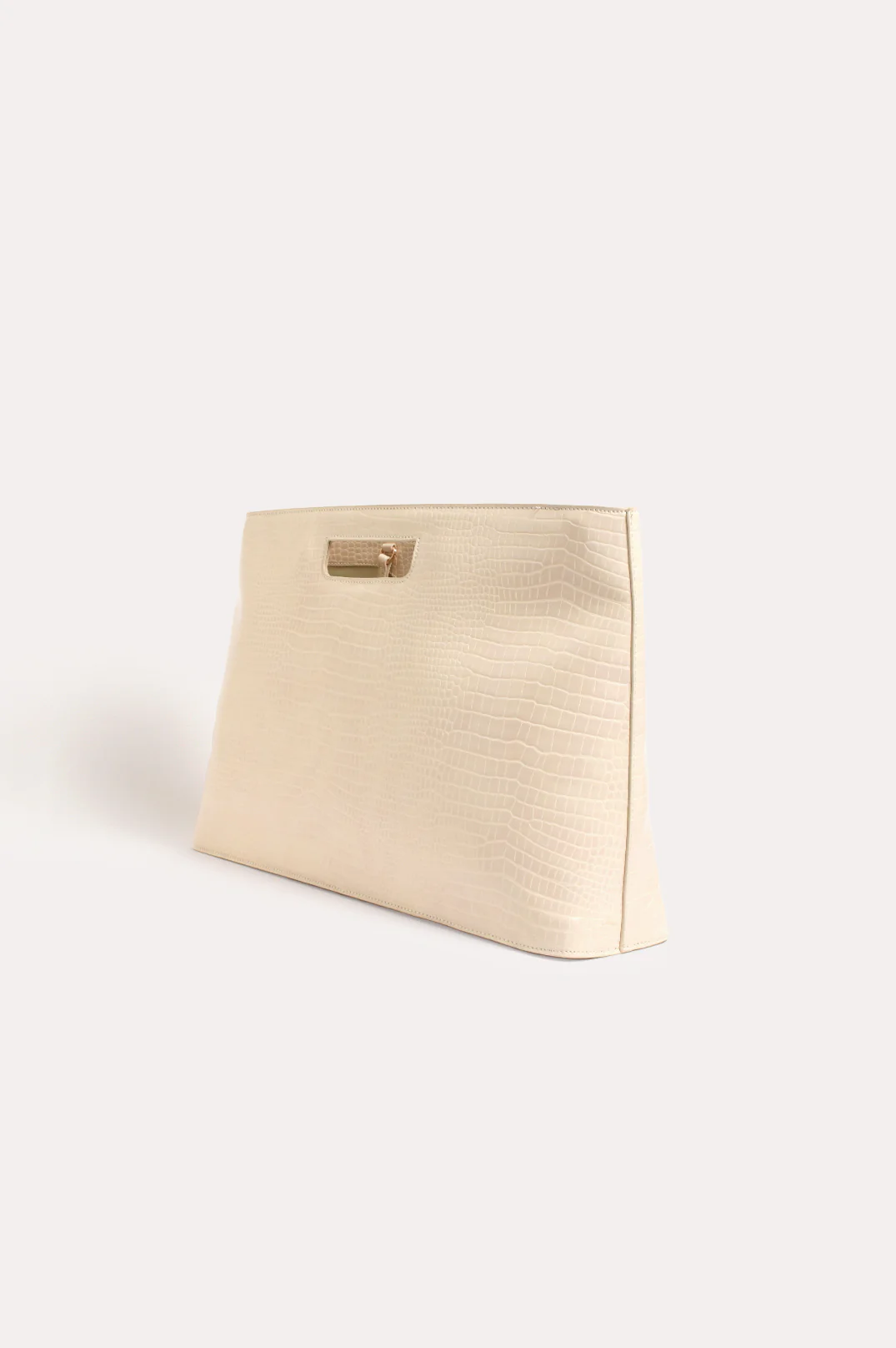 Renee Croc Folio Bag (Nude) - Image 3