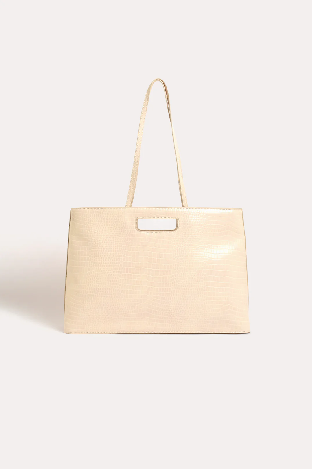 Renee Croc Folio Bag (Nude) - Image 4