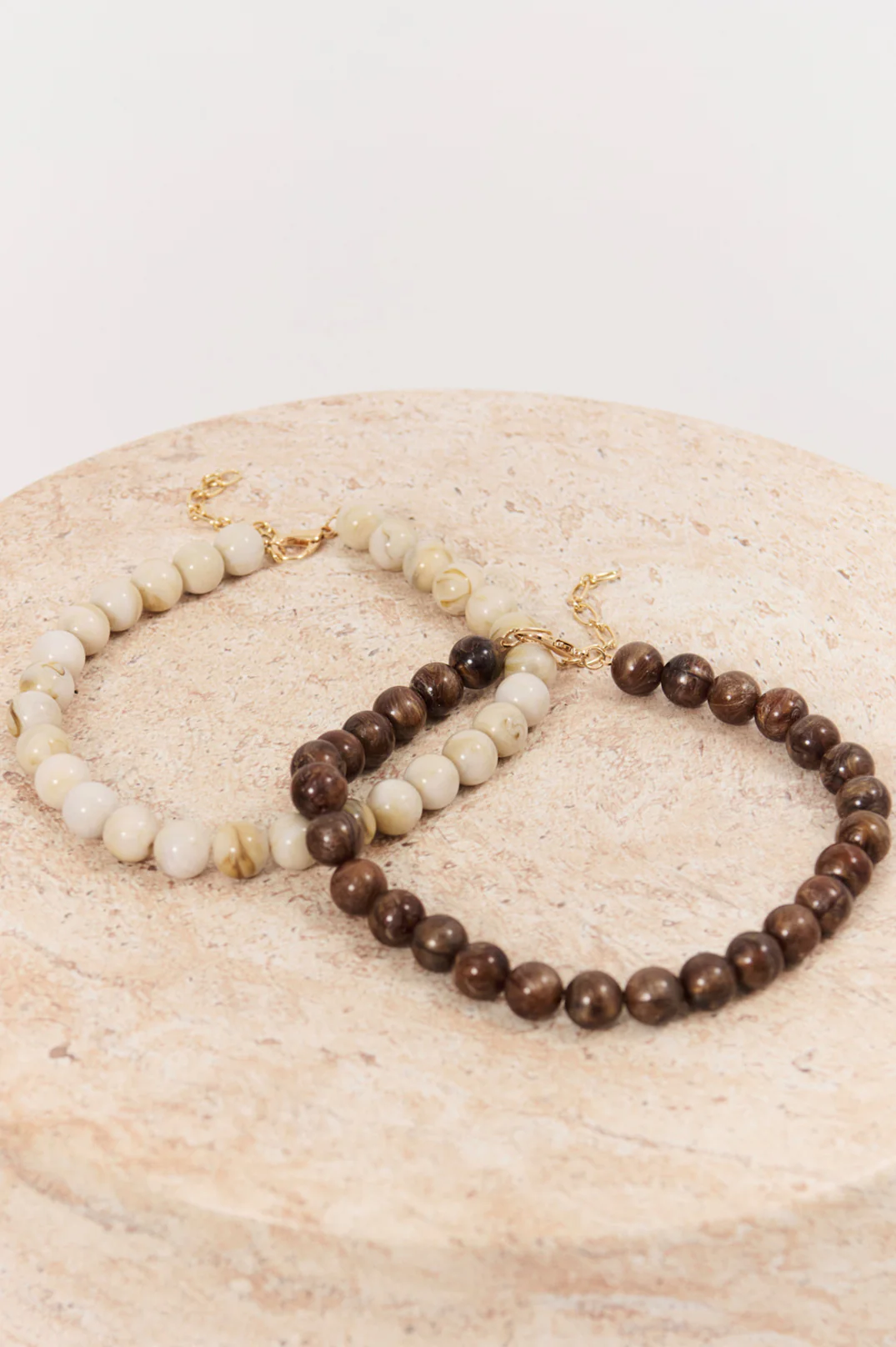 Resin Ball Mid Necklace (Cream) - Image 3