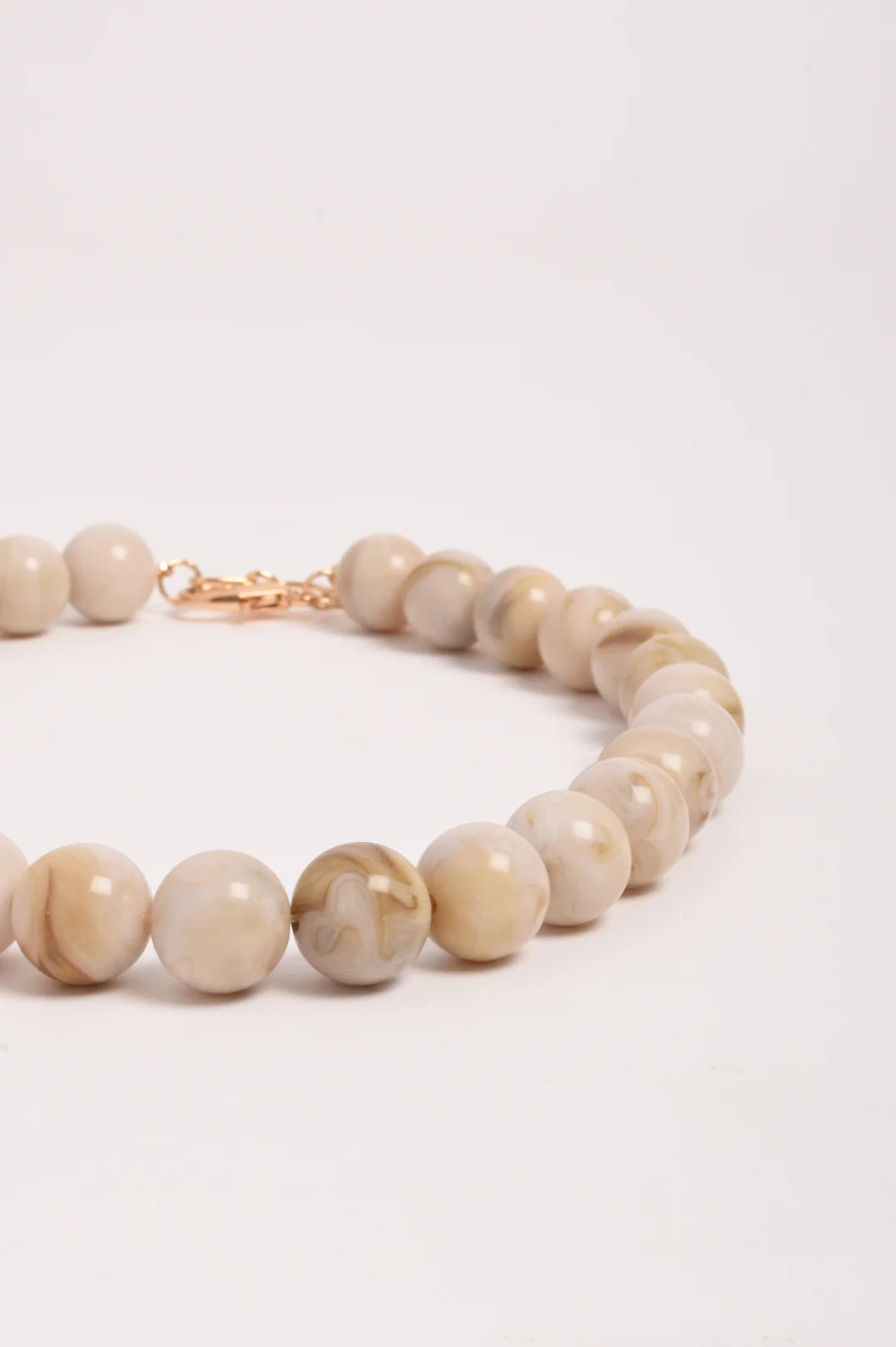 Resin Ball Mid Necklace (Cream) - Image 4