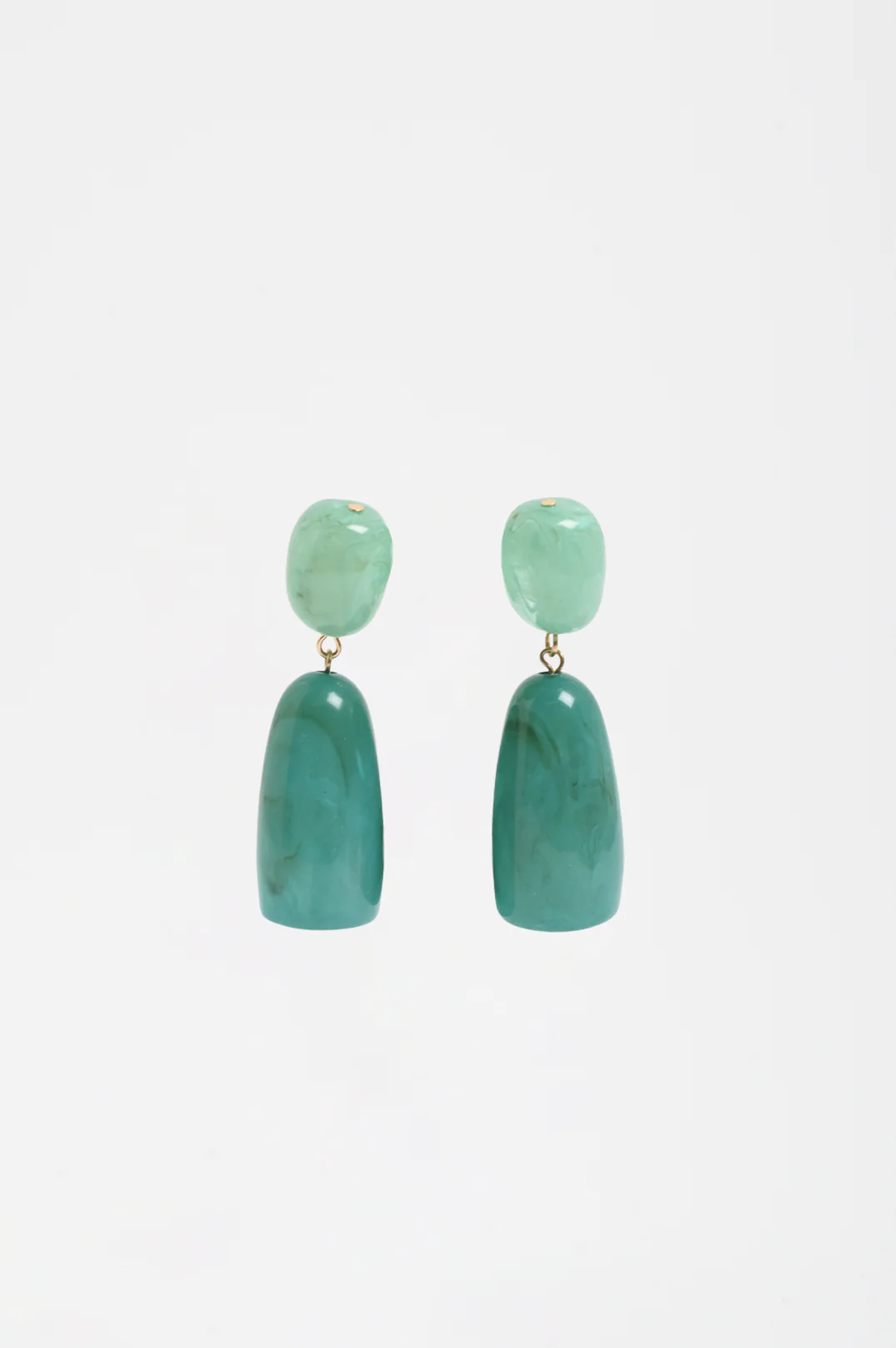 Resin Drop Statement Earring (Teal/Green)