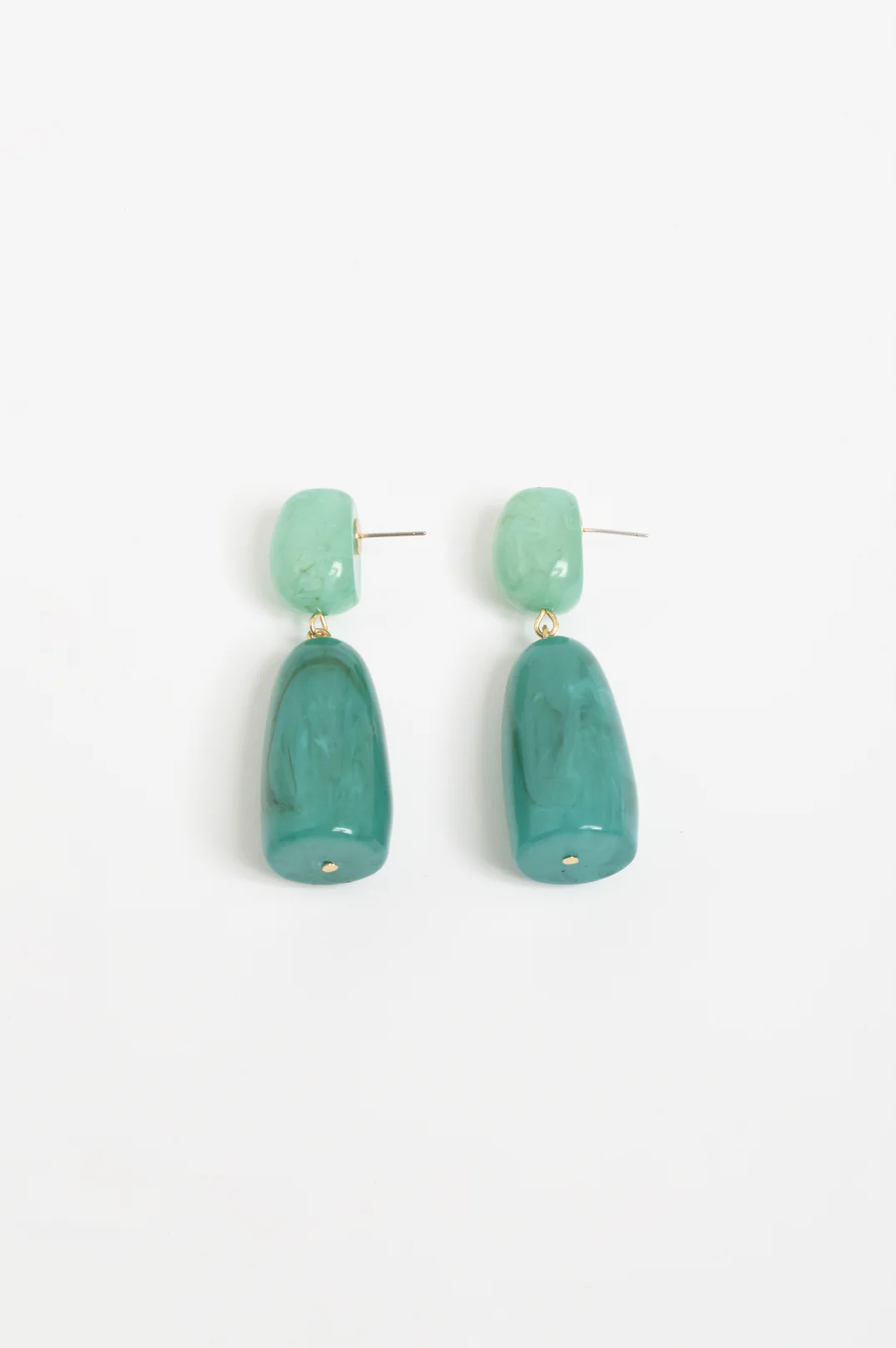 Resin Drop Statement Earring (Teal/Green) - Image 3