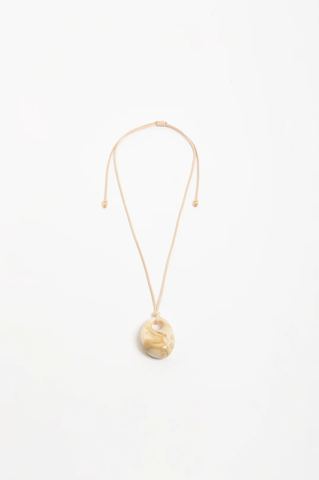 Resin Pendant Adjustable Leather Necklace (Camel)
