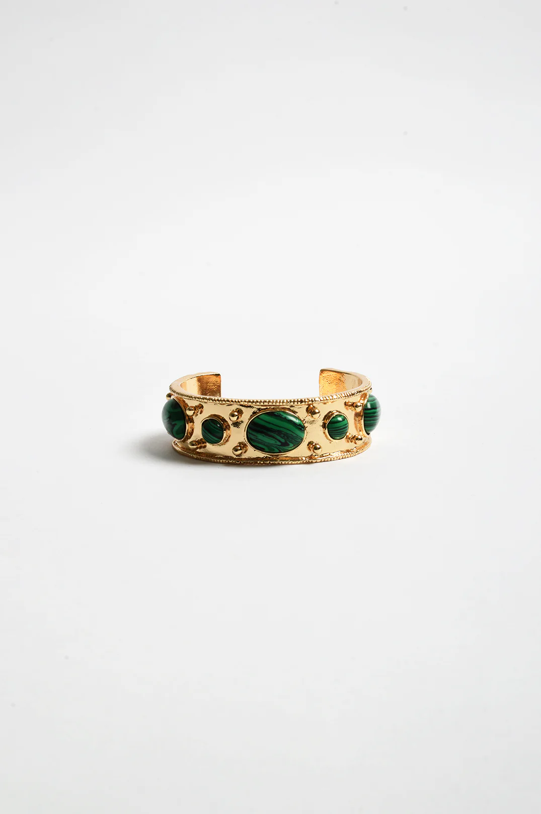Resin Set Metal Bangle (Green)