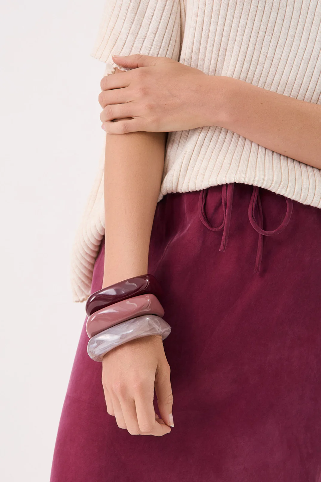 Resin Stacking Bangles (Dusty Pink) - Image 2