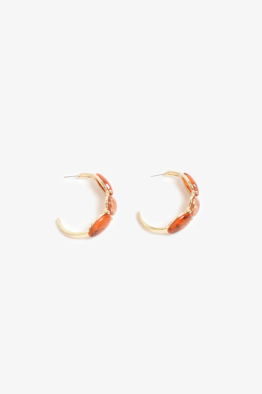 Resin Trio Event Hoops (Terracotta/Gold) - Image 3