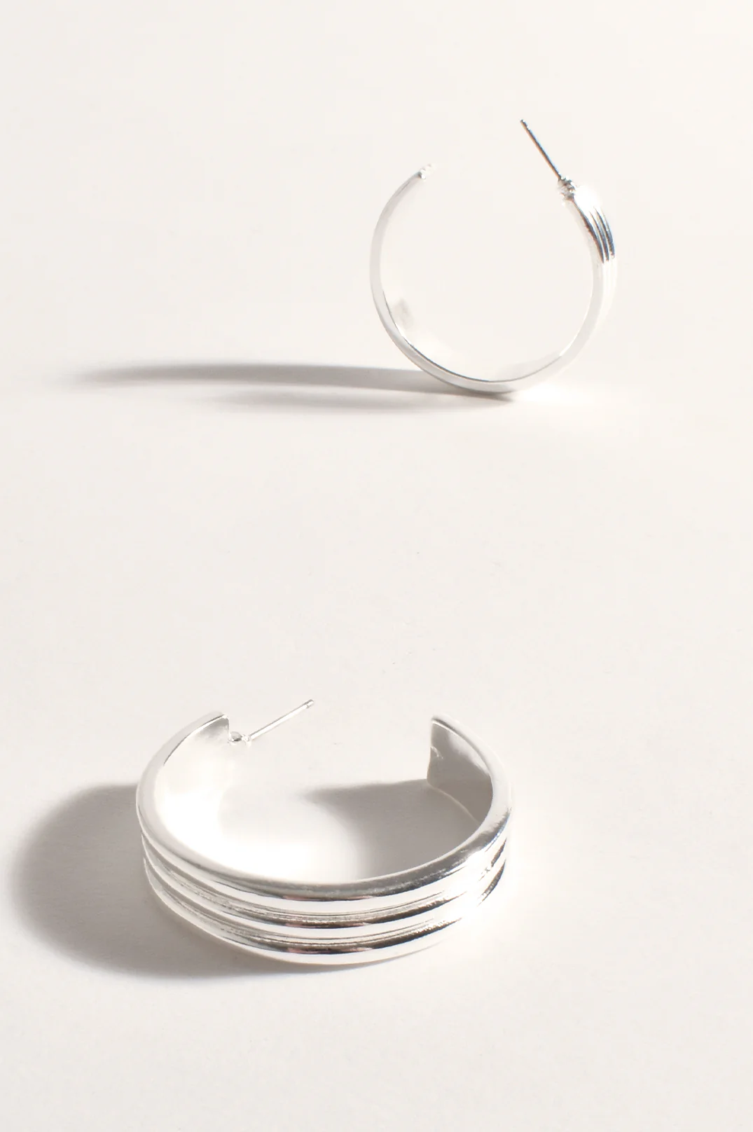 Ridged Event Hoops (Silver) - Image 2