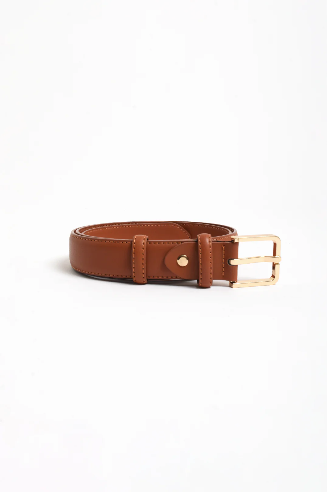 Riley Metal Buckle Jeans Belt (Tan/Gold) - Image 3