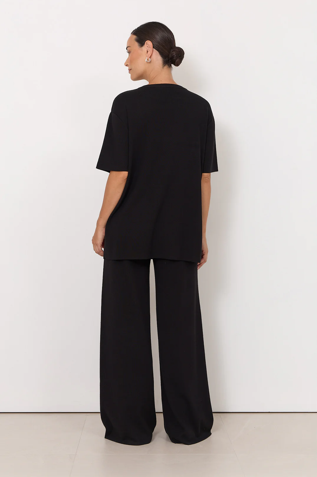 Rochelle Long Line Knit Top (Black) - Image 5