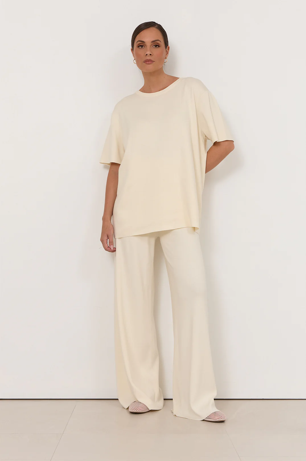 Rochelle Long Line Knit Top (Cream) - Image 3