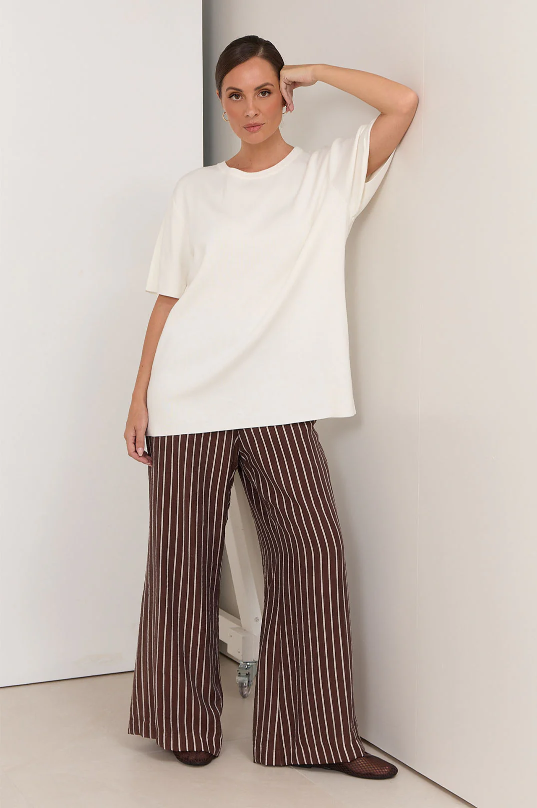 Rochelle Long Line Knit Top (White) - Image 3