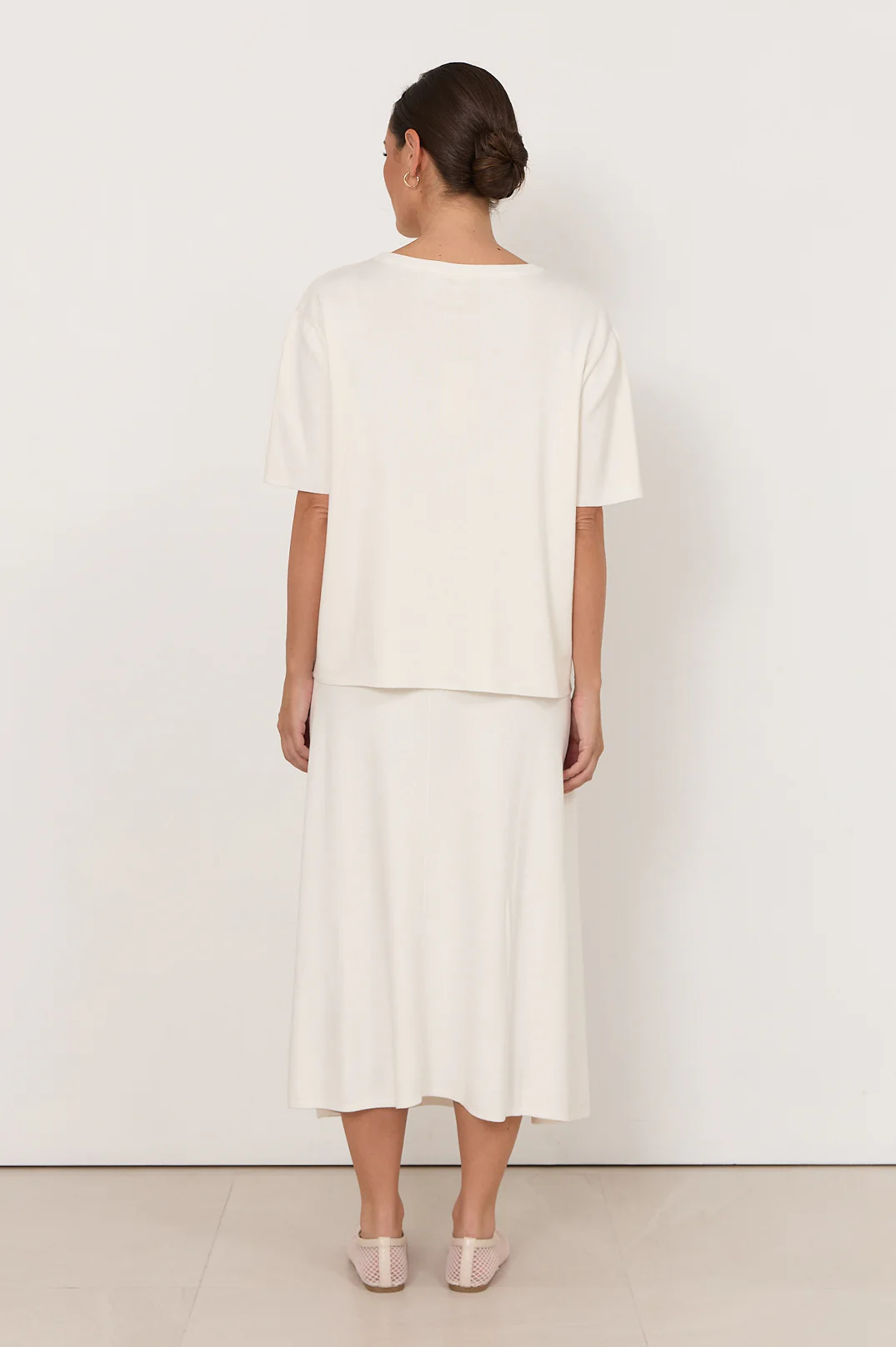 Rochelle Short Sleeve Knit Top (White) - Image 4