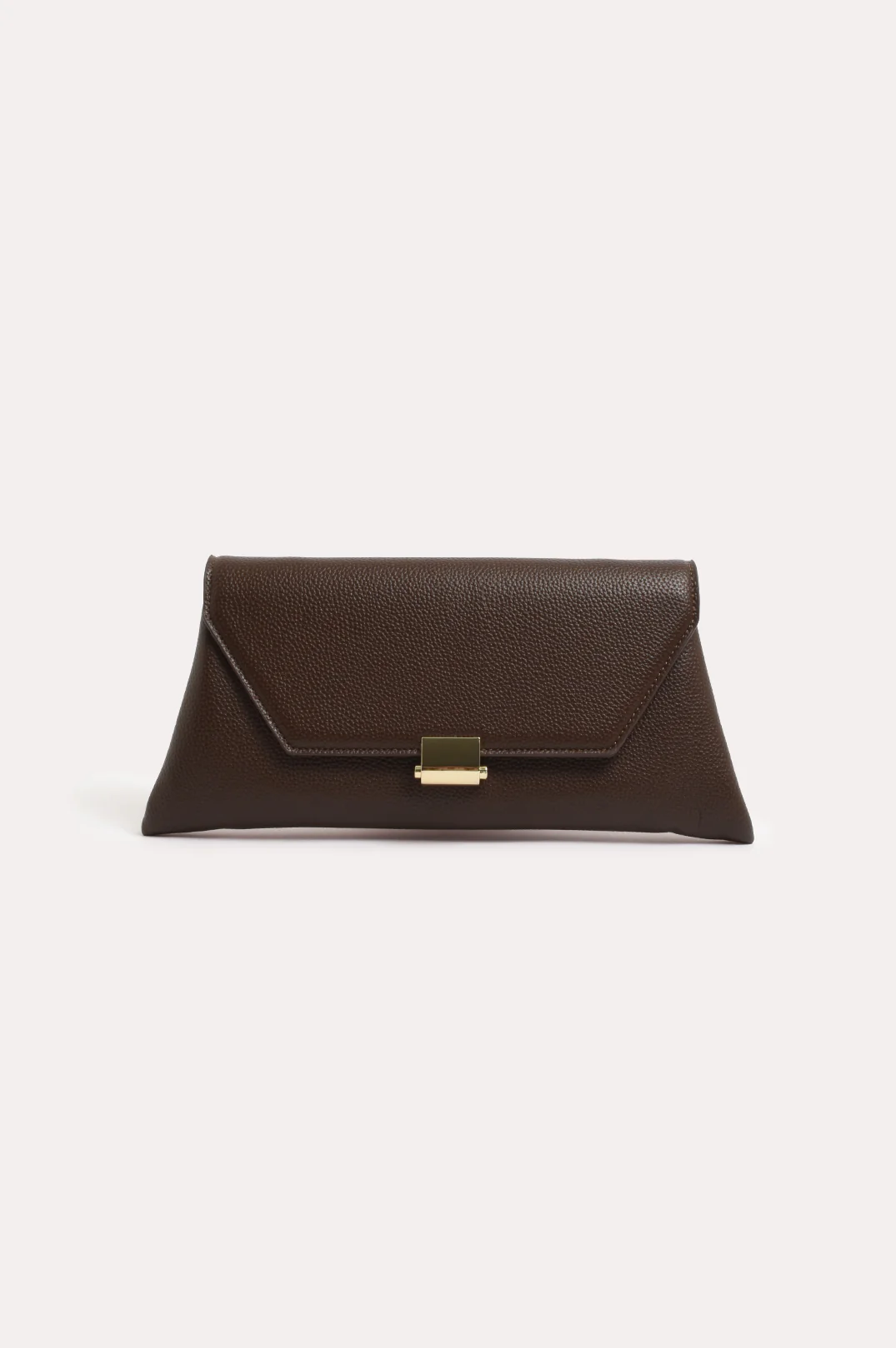 Rona Clasp Front Clutch (Chocolate)