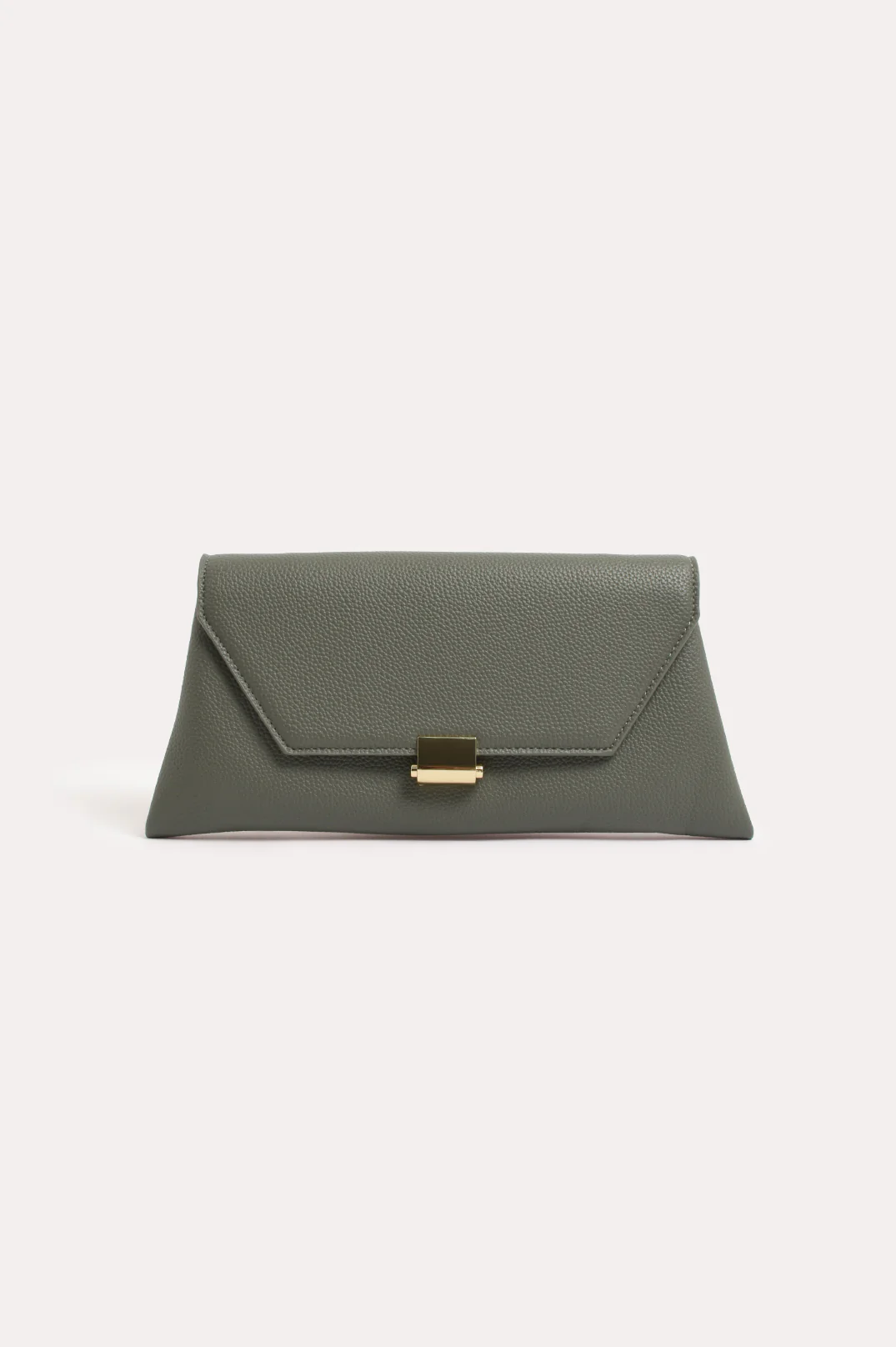 Rona Clasp Front Clutch (Khaki)