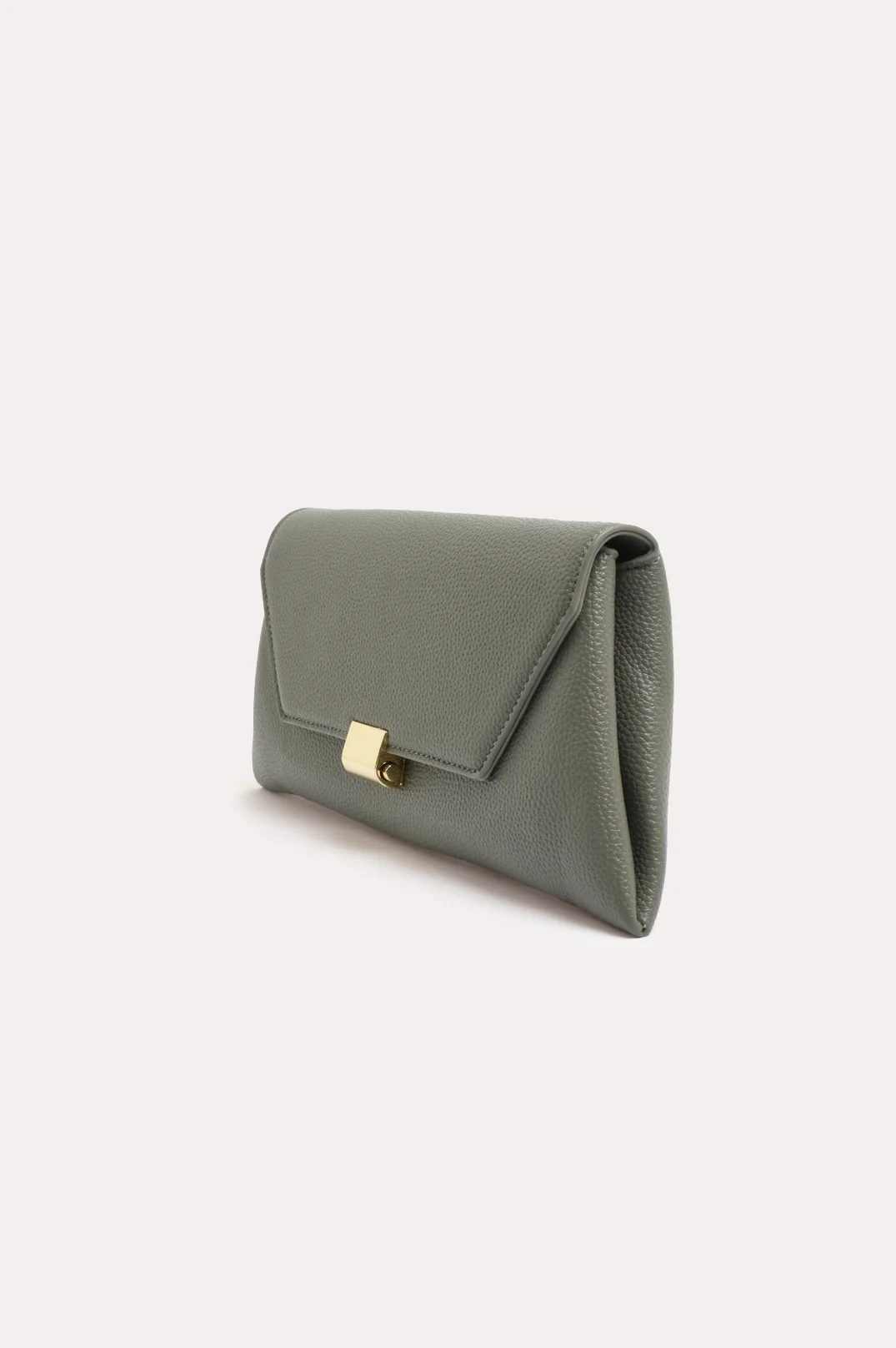 Rona Clasp Front Clutch (Khaki) - Image 3