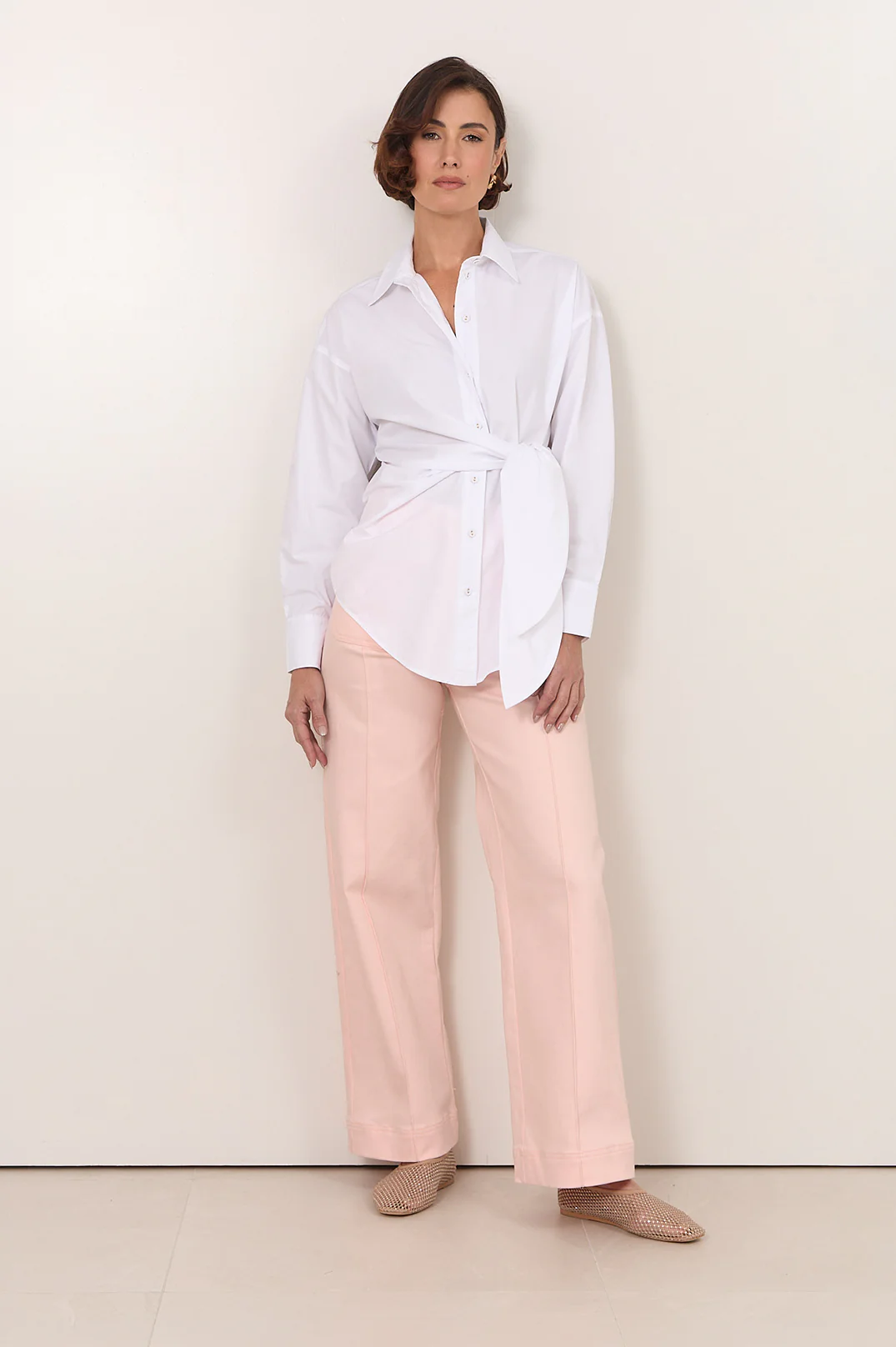 Rosalie Patch Pocket Denim Pant (Pink)