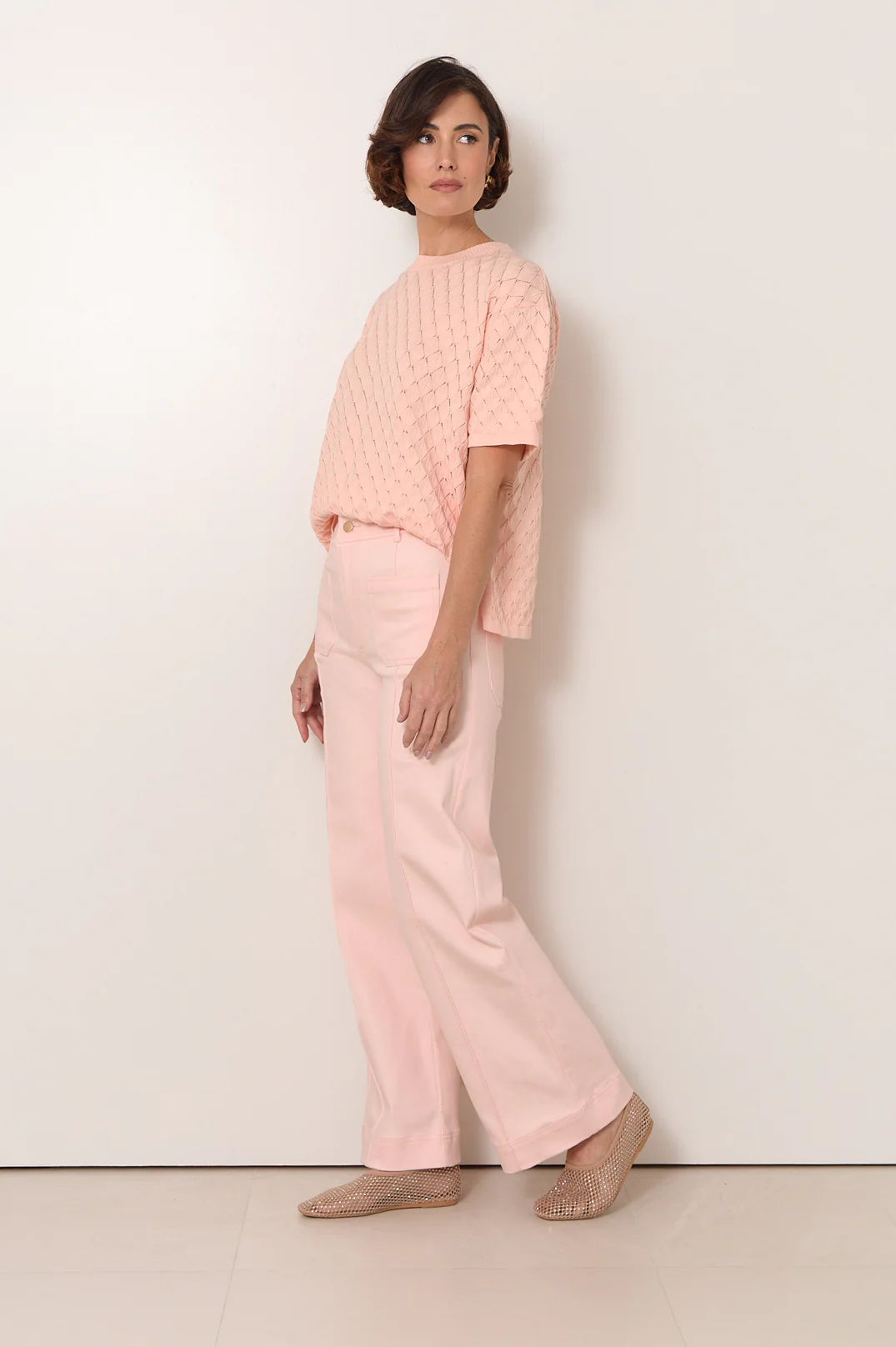 Rosalie Patch Pocket Denim Pant (Pink) - Image 2