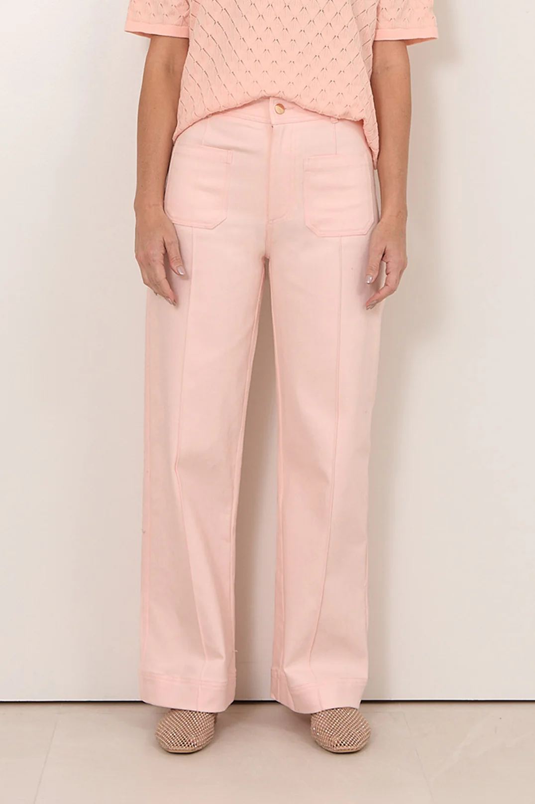 Rosalie Patch Pocket Denim Pant (Pink) - Image 4