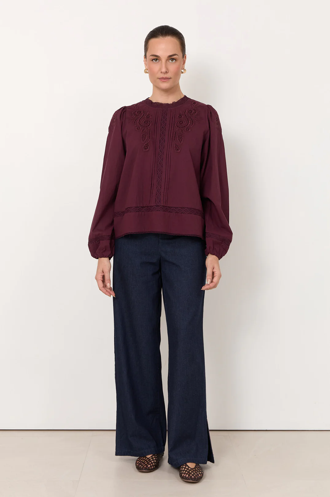 Sabina Lightweight Denim Embroidered Pant (Denim) - Image 3