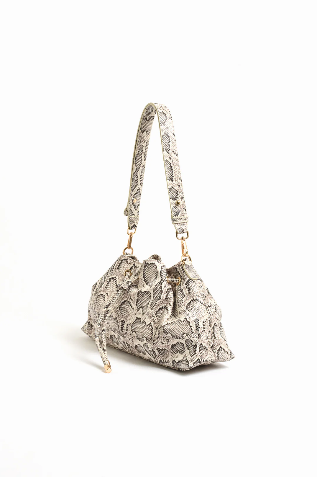 Scout Gathered Snake Handbag (Grey) - Image 3