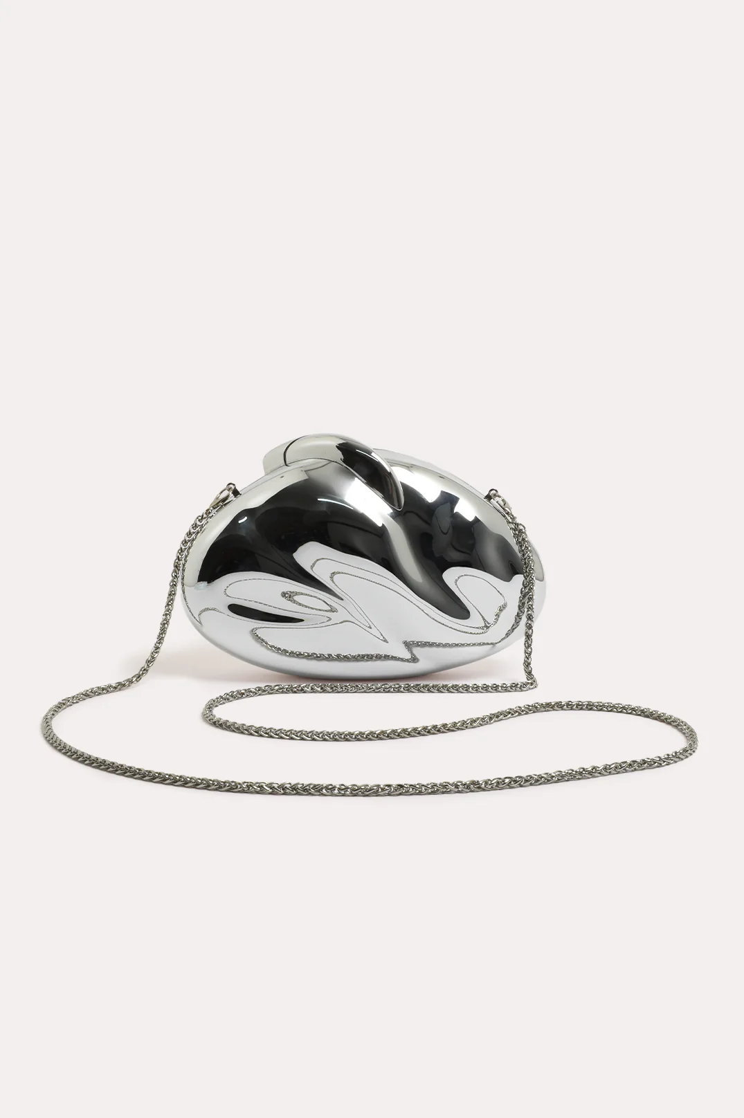 Sculptured Metal Look Event Clutch (Silver) - Image 4