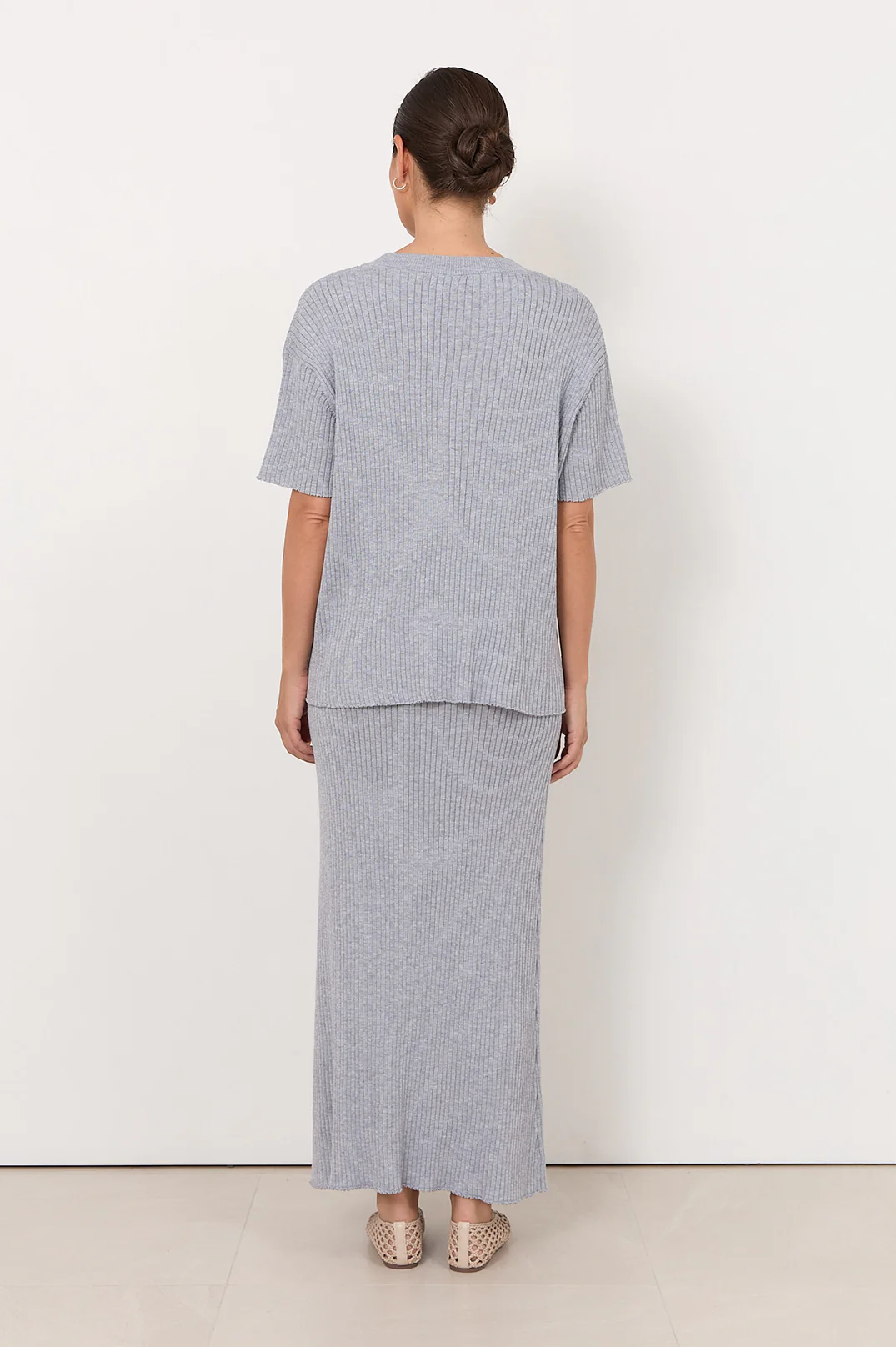 Shani Rib Knit Short Sleeve Top (Dove) - Image 4