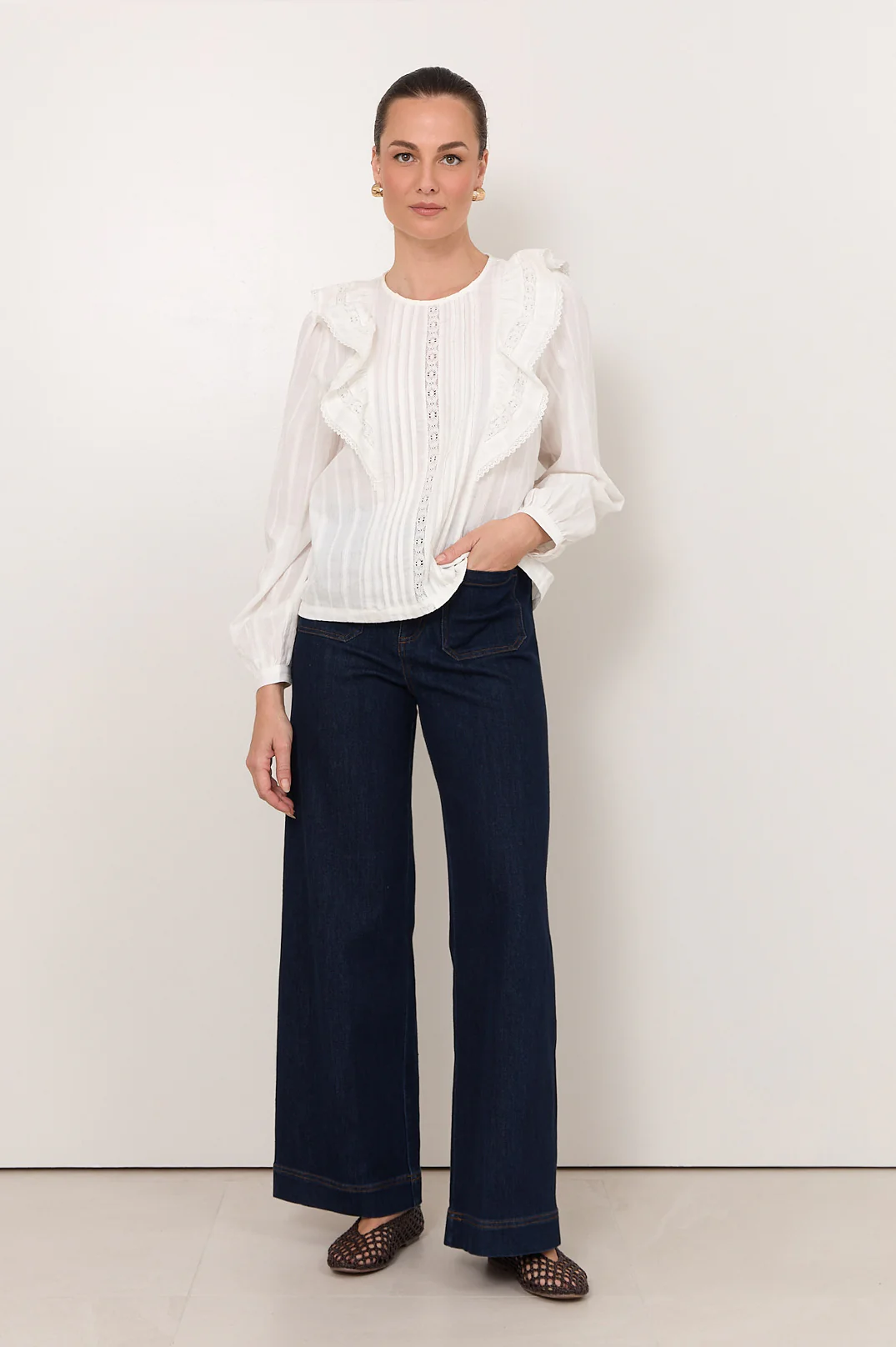 Shannon Ruffle Top (White) - Image 3