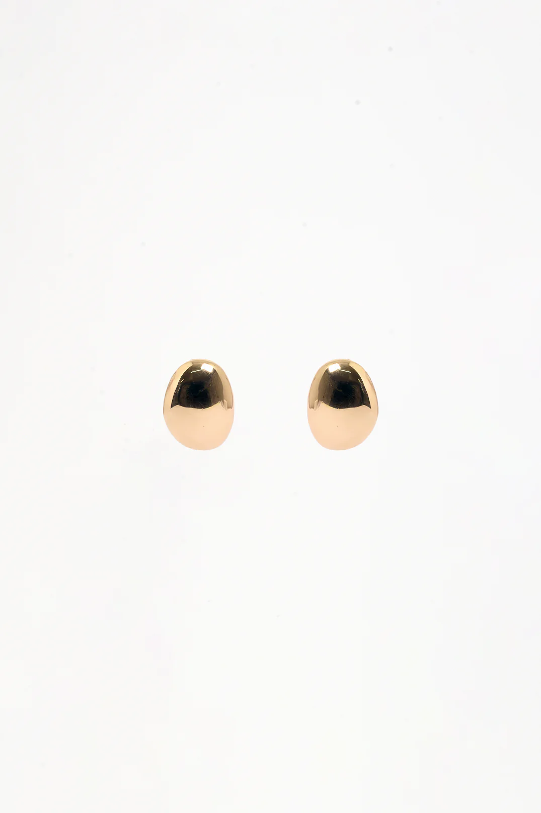Smooth Oval Metal Earring (Gold) - Image 4