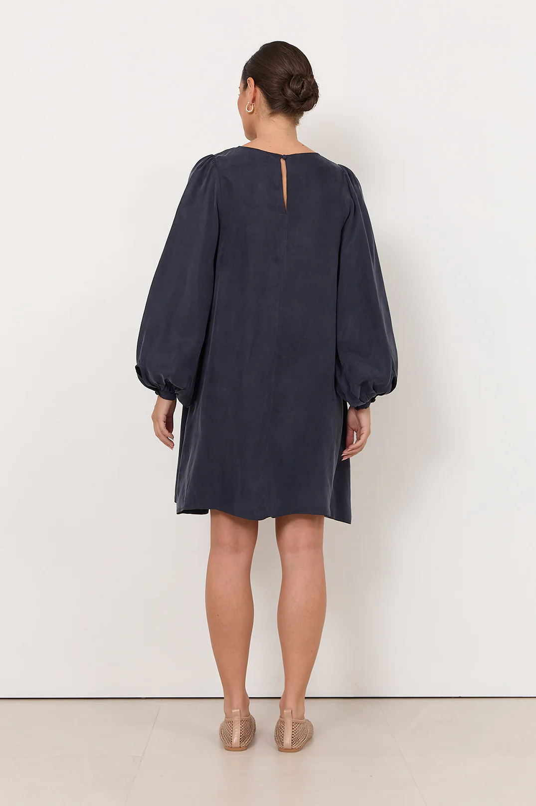 Sorrel Cupro Short Dress (Navy) - Image 5