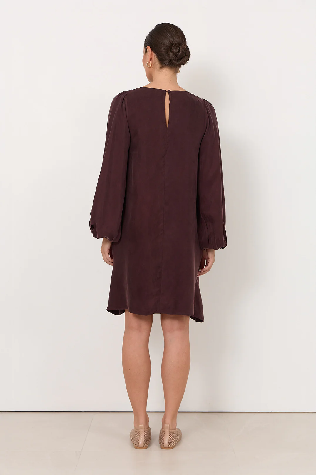 Sorrel Cupro Short Dress (Plum) - Image 4