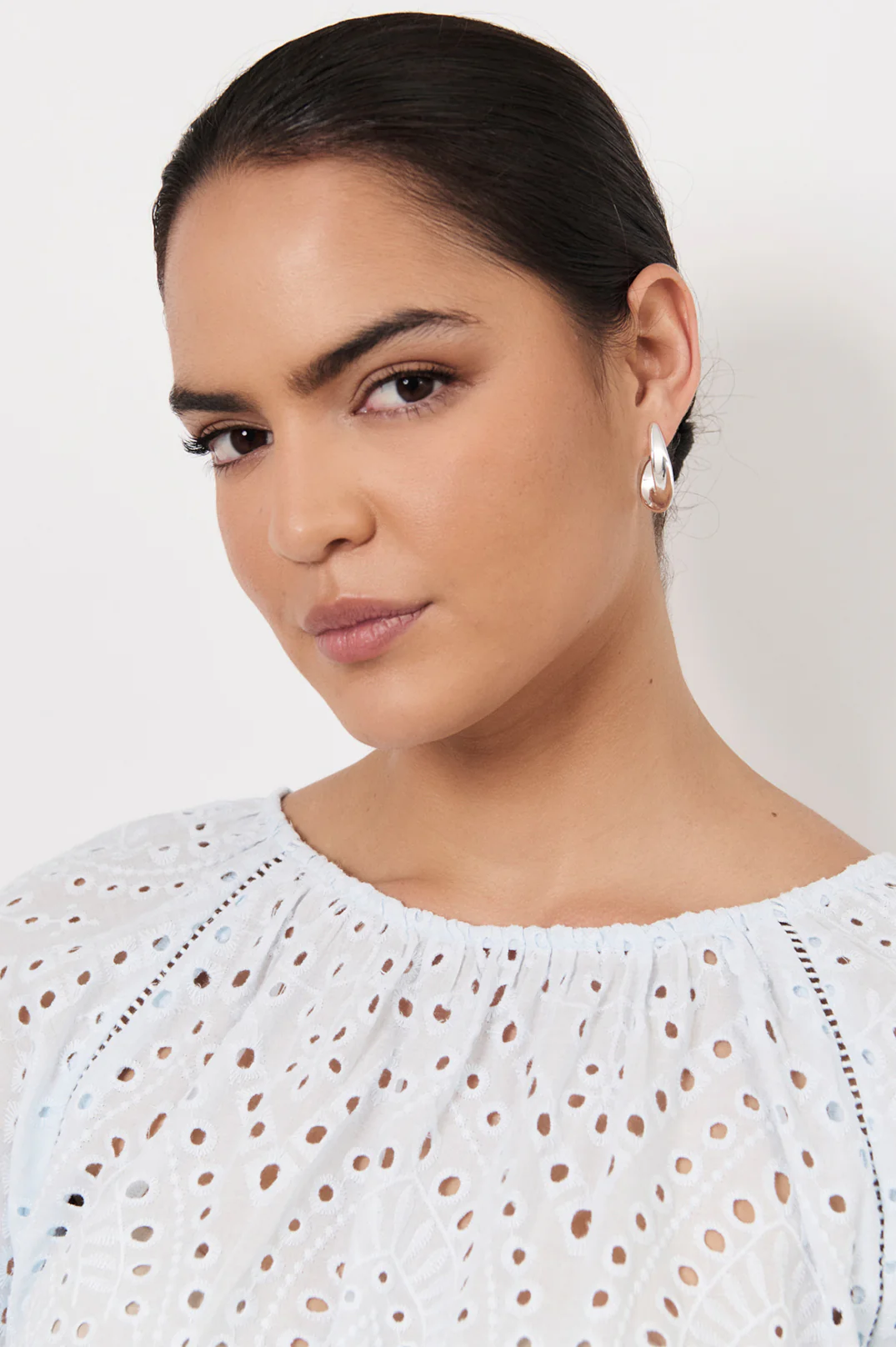 Spiral Edge Mini Hoops (Silver) - Image 2
