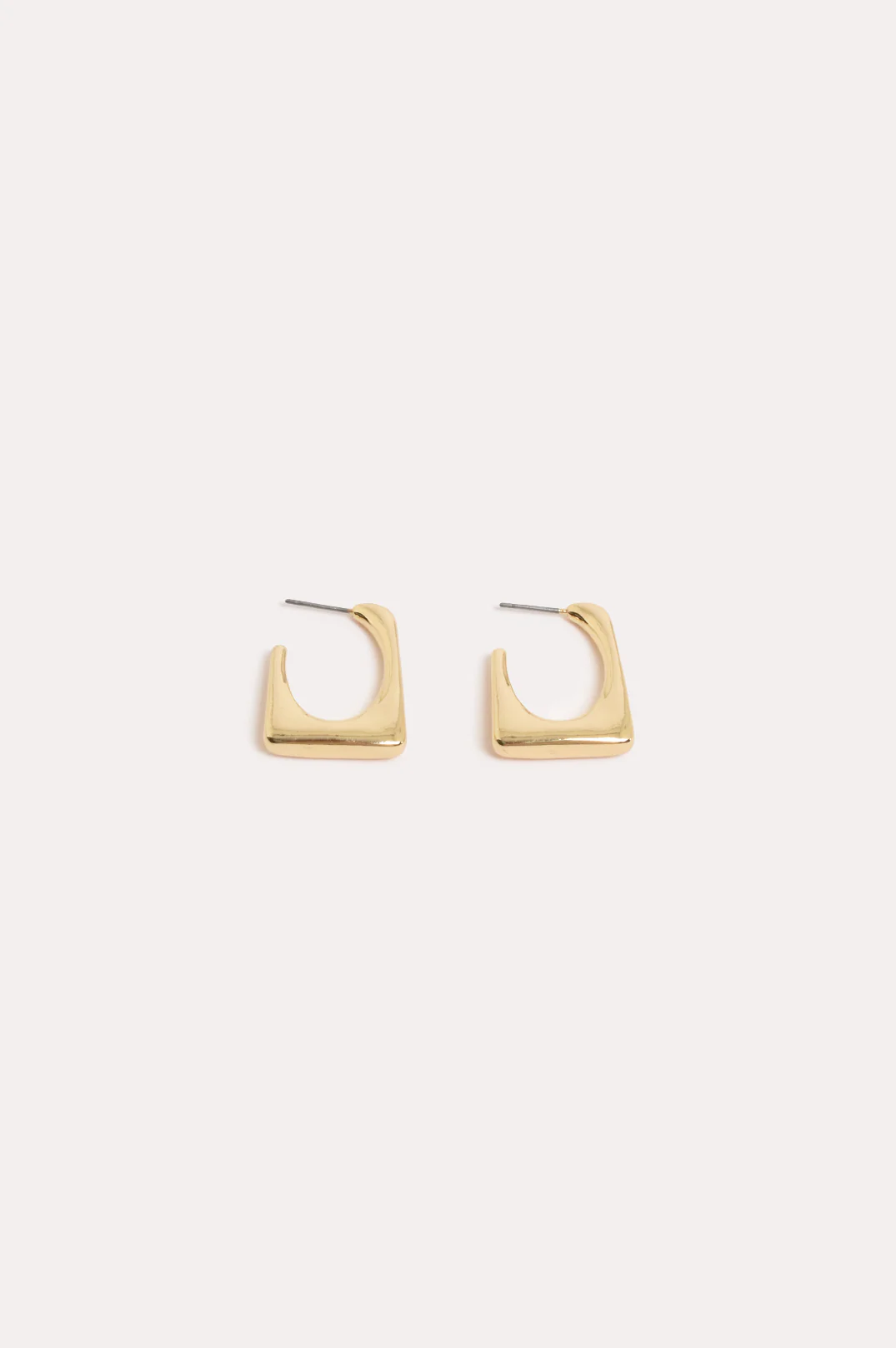 Square Edge Mini Metal Hoops (Gold) - Image 2